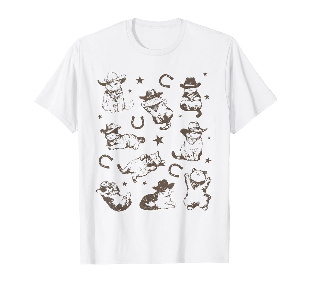 Cowboy Cats And Kittens Western T-Shirt - Minimalist Print Men Women - T-Shirt, Sweatshirt, Hoodie