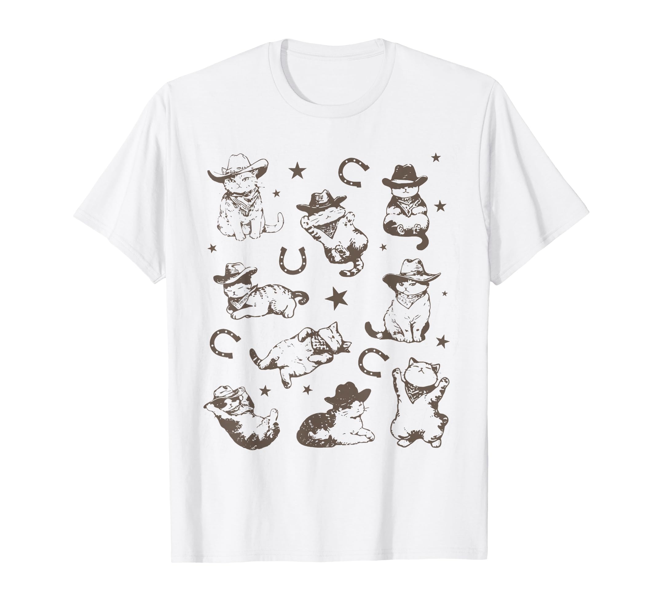 Cowboy Cats And Kittens Western T-Shirt - Minimalist Print Men Women - T-Shirt, Sweatshirt, Hoodie