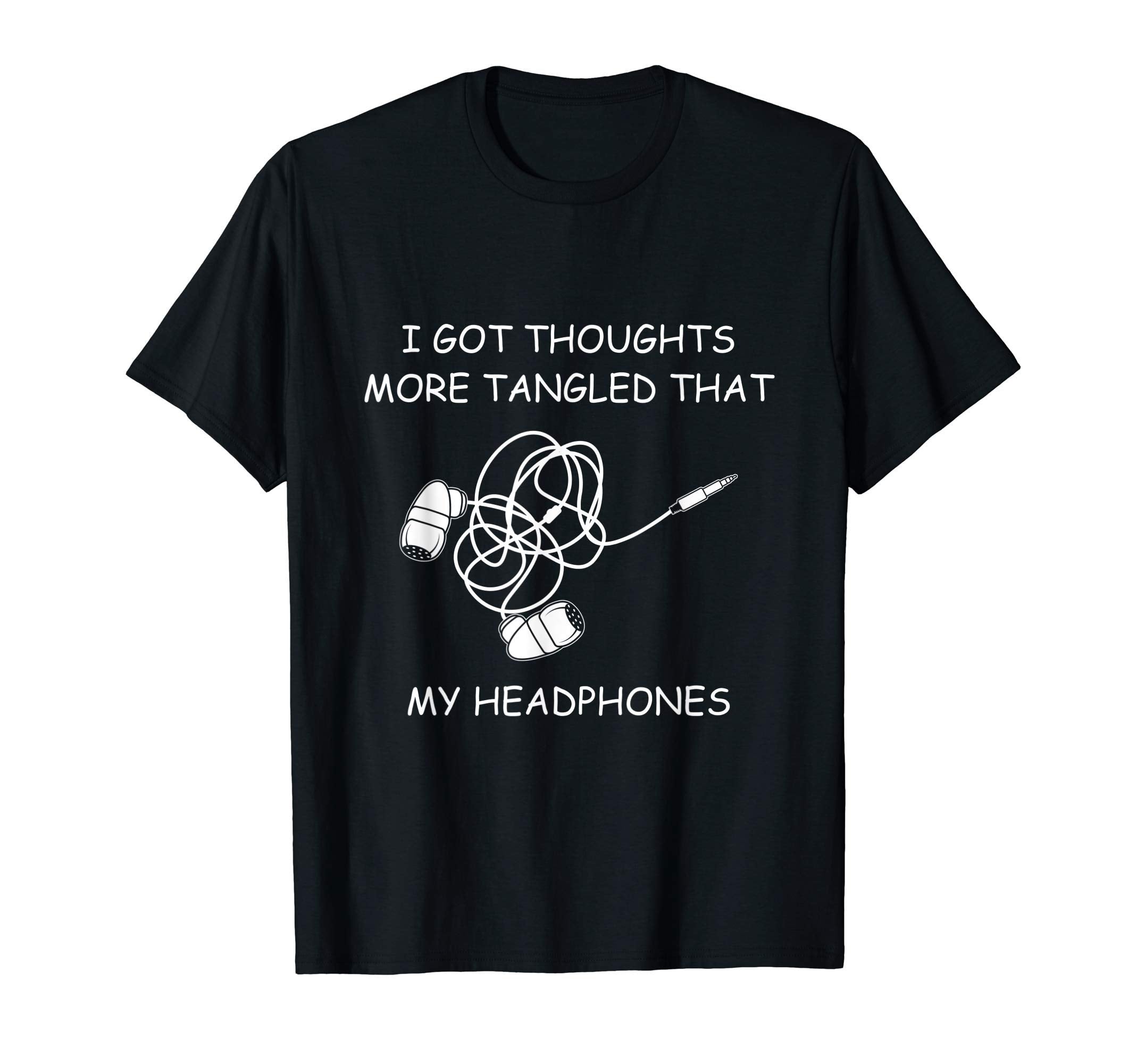Tangled Headphones Headphones Words Hoodie - Custom Art Print Men Women - T-Shirt, Sweatshirt, Hoodie