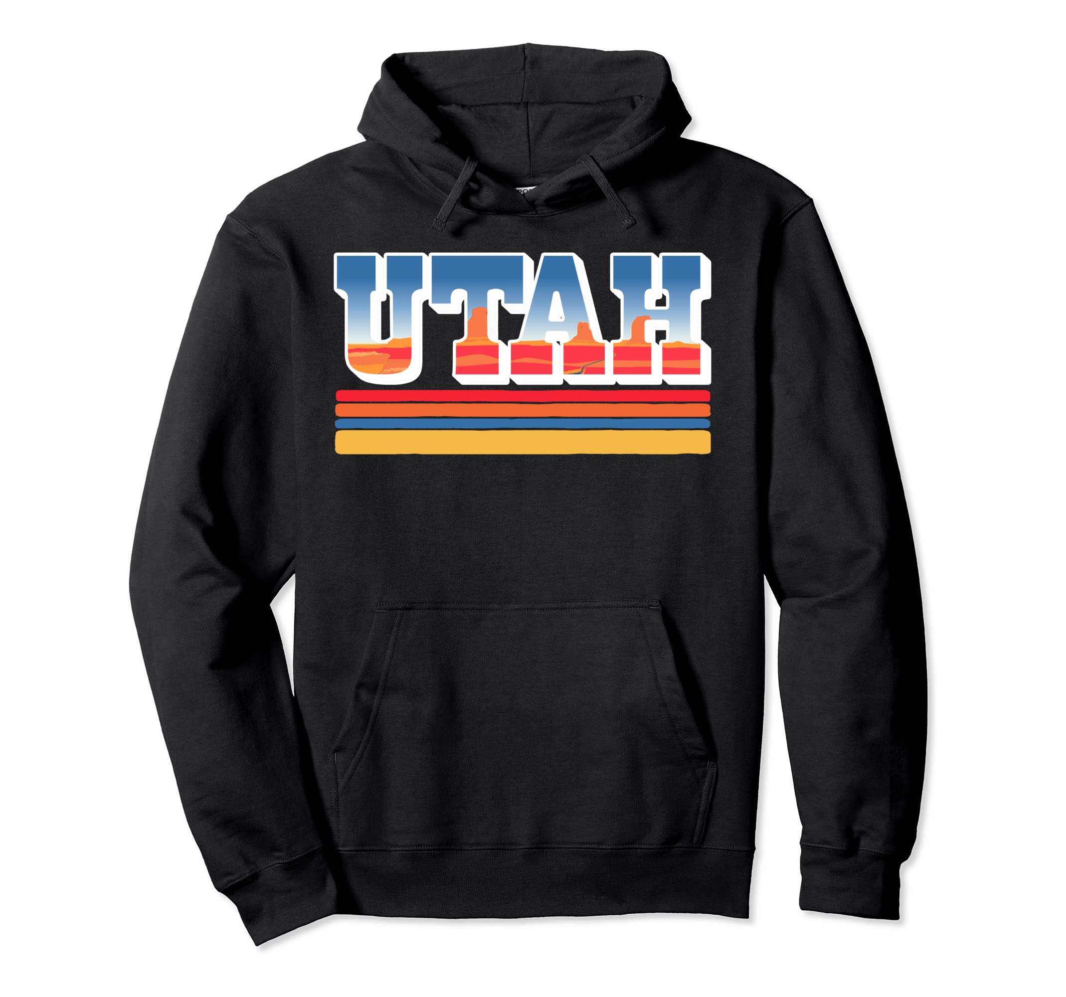 Utah Postcard Desert Scene Monument Hoodie - Unique Graphic Men Women - T-Shirt, Sweatshirt, Hoodie