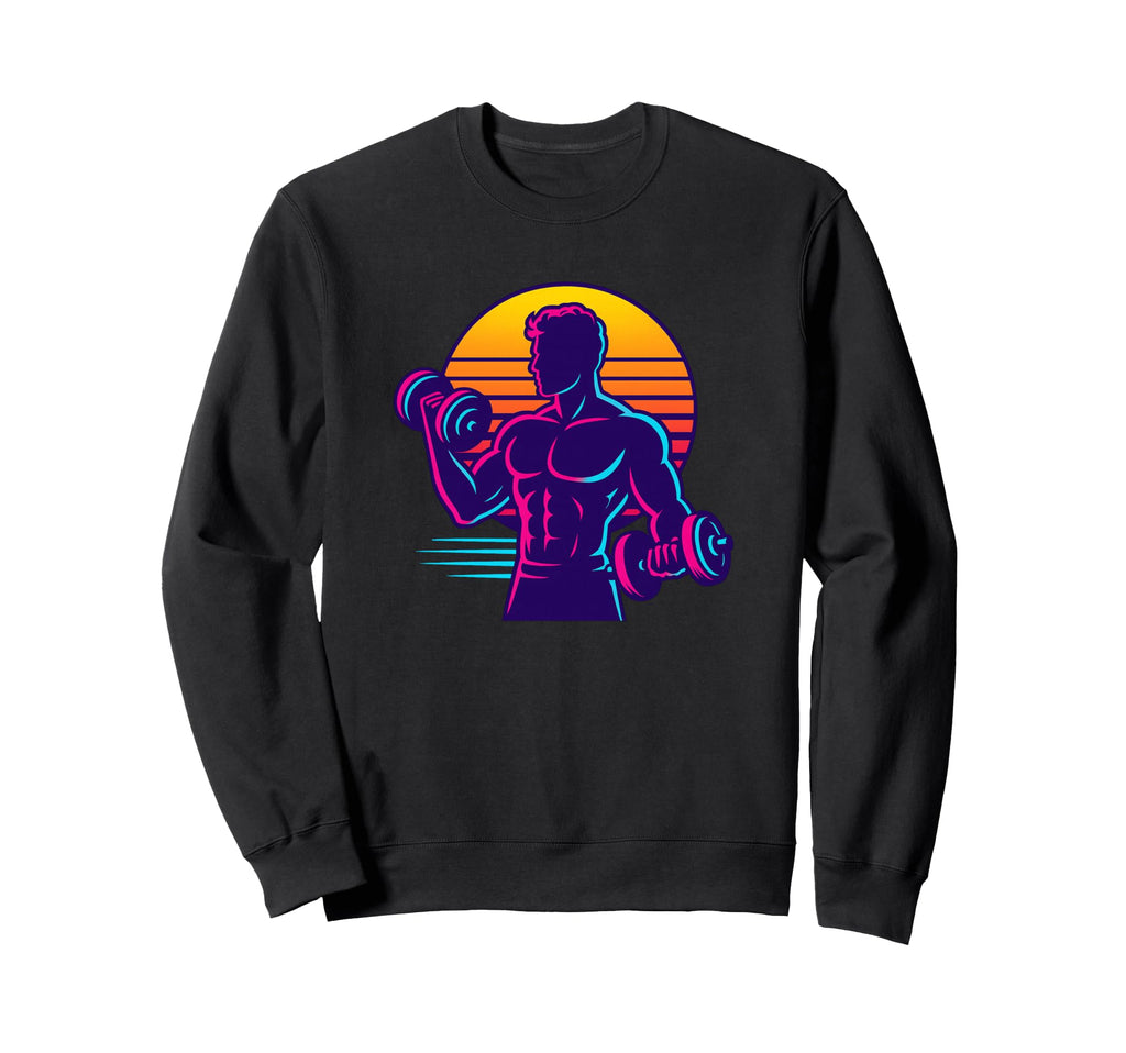 Fitness Sunset 70S 80S Nostalgic Sweatshirt - Minimalist Print for Adults - T-Shirt, Sweatshirt, Hoodie