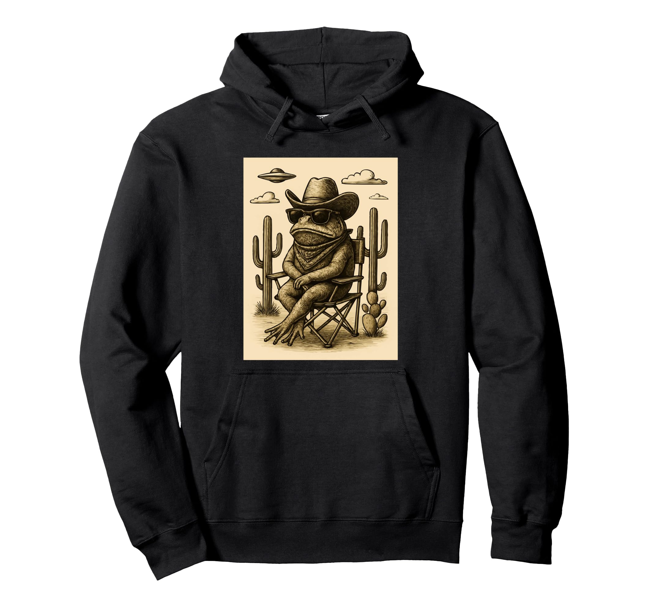 Cowboy Toad Sunglasses Animal Art Hoodie - Custom Art Print for Adults - T-Shirt, Sweatshirt, Hoodie