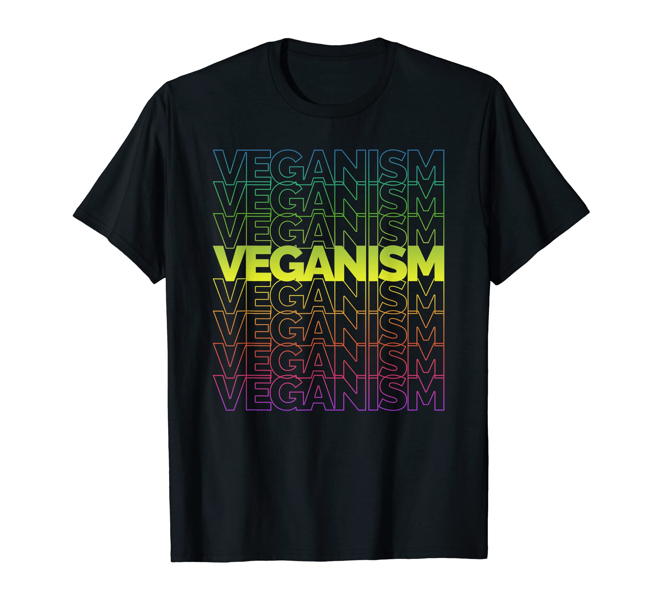 Veganism Repeat Typography Pattern T-Shirt - Graphic Print for Adults - T-Shirt, Sweatshirt, Hoodie
