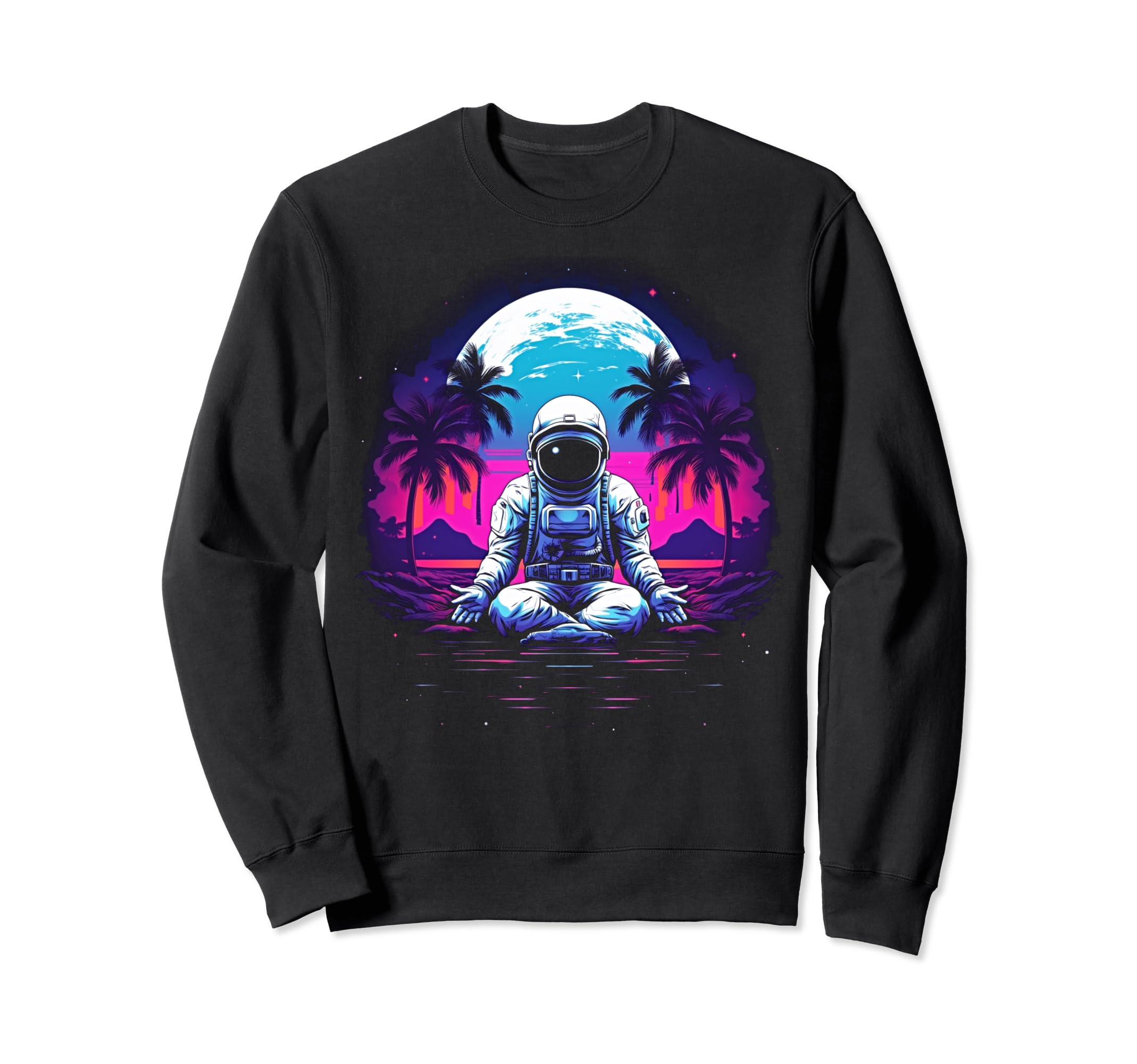 Synthwave Astronaut Cyberpunk 80S Sweatshirt - Aesthetic Graphic Men Women - T-Shirt, Sweatshirt, Hoodie