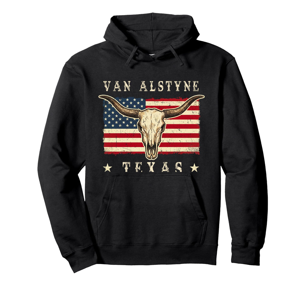 Van Alstyne Texas Western Patriotic Hoodie - Custom Art Print Men Women - T-Shirt, Sweatshirt, Hoodie