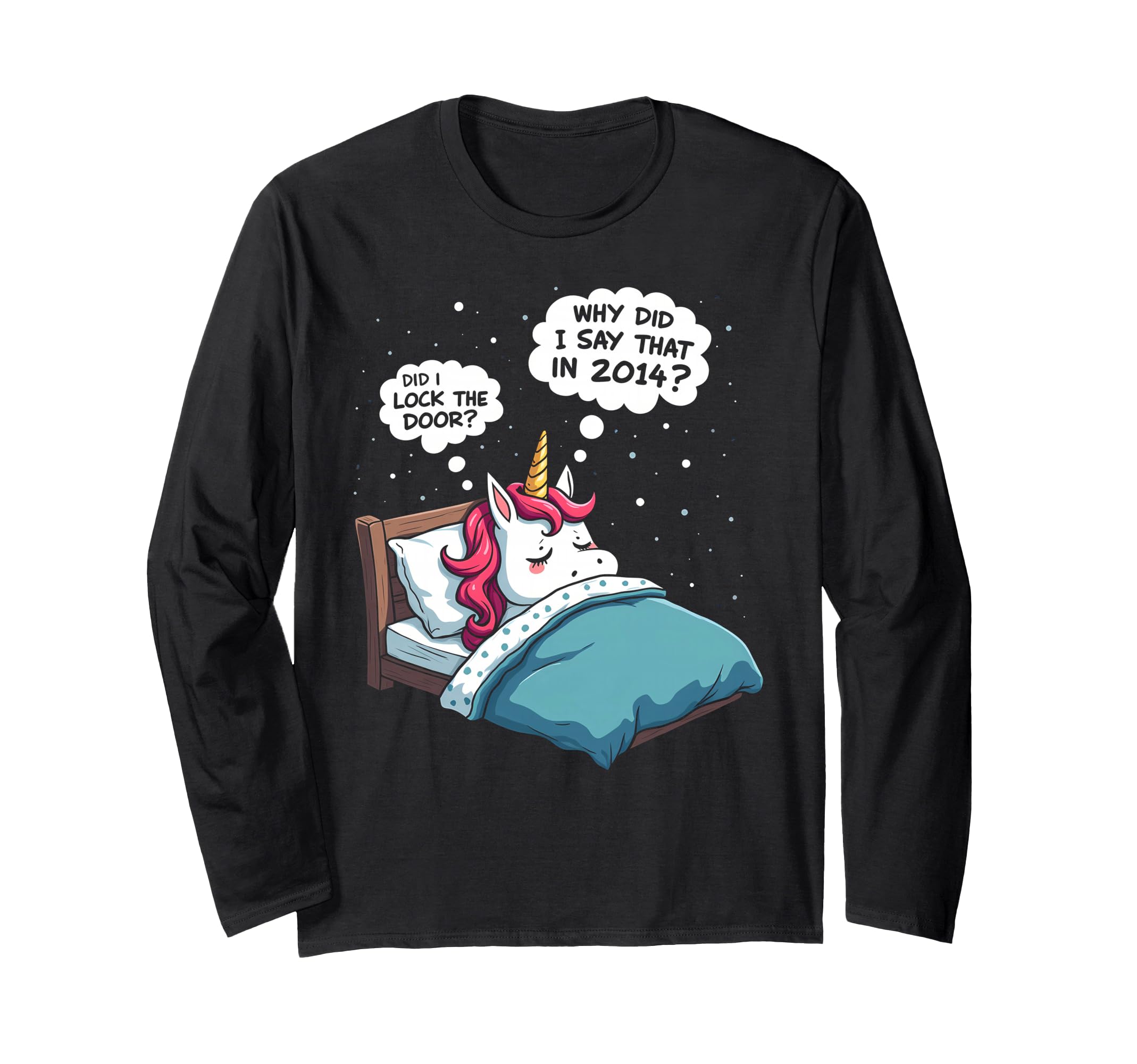 Funny Overthinker Unicorn Midnight T-Shirt - Fun Novelty Design Unisex - T-Shirt, Sweatshirt, Hoodie