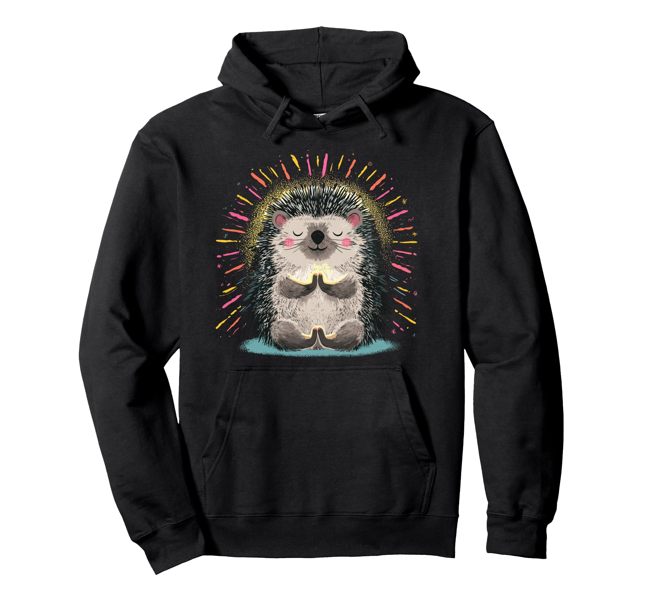 Meditating Hedgehog Zen Vibes Hoodie - Trendy Graphic for Adults - T-Shirt, Sweatshirt, Hoodie