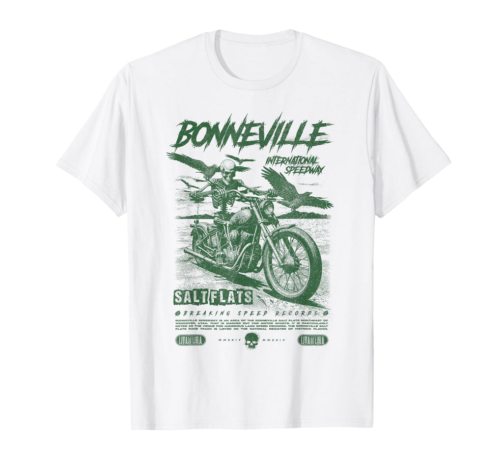 Bonneville Salt Flats Motorcycle T-Shirt - Custom Art Print Men Women - T-Shirt, Sweatshirt, Hoodie