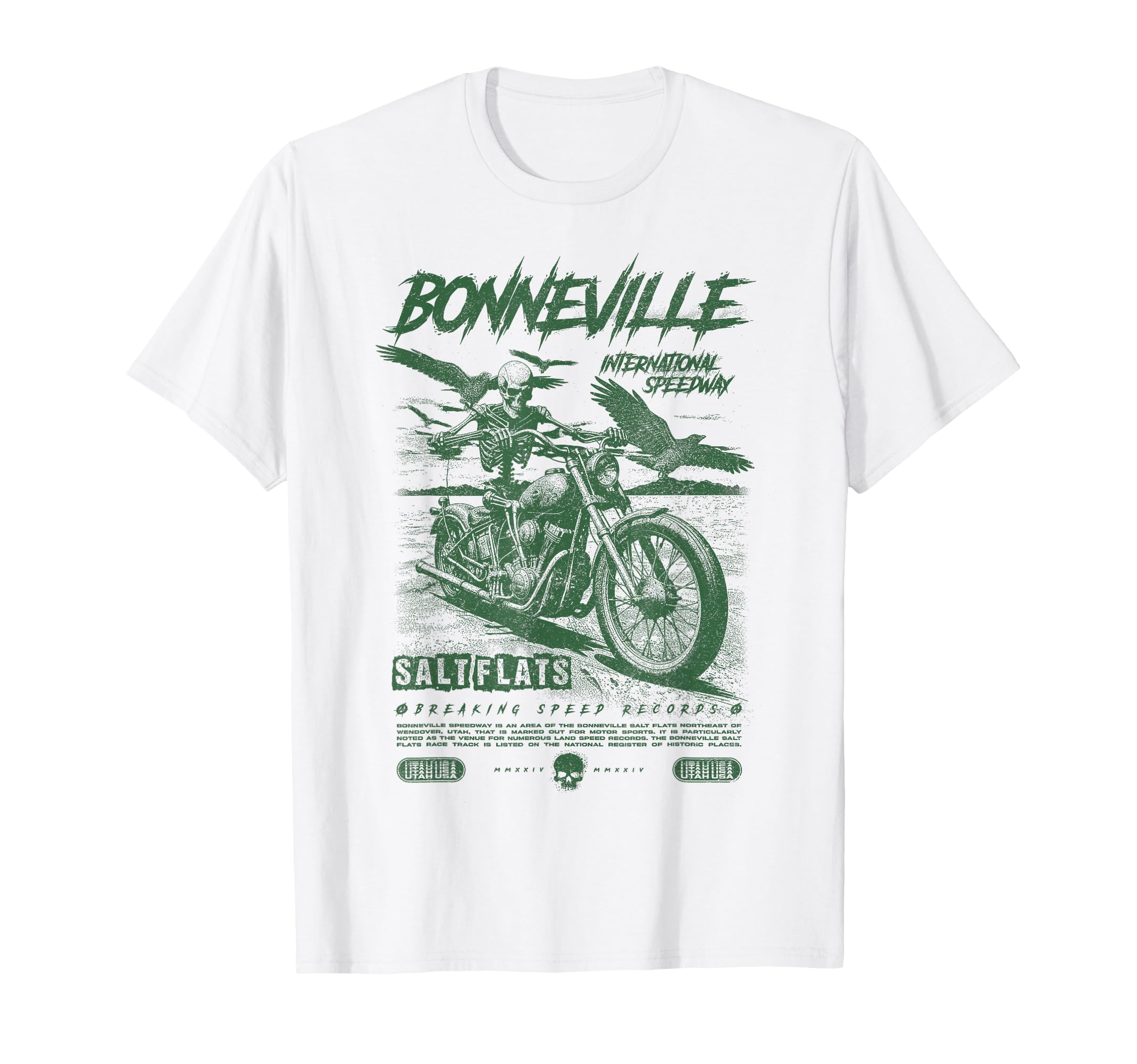 Bonneville Salt Flats Motorcycle T-Shirt - Custom Art Print Men Women - T-Shirt, Sweatshirt, Hoodie