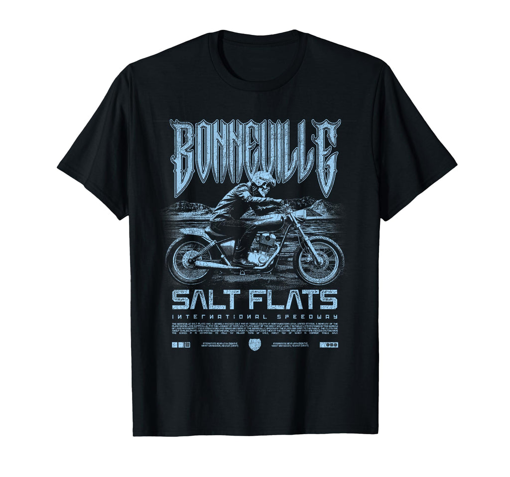 Bonneville Salt Flats Motorcycle T-Shirt - Fun Novelty Design Men Women - T-Shirt, Sweatshirt, Hoodie