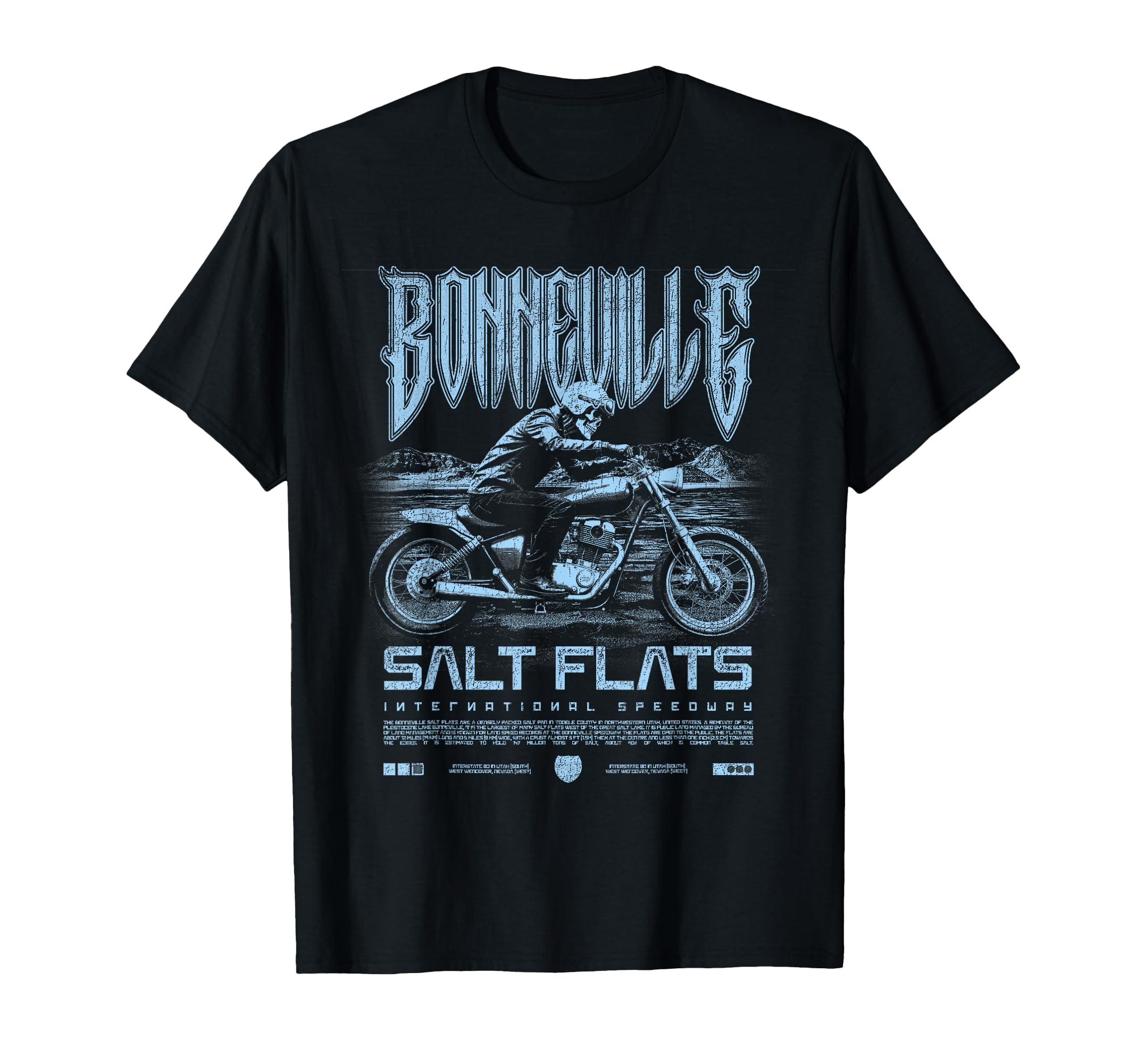 Bonneville Salt Flats Motorcycle T-Shirt - Fun Novelty Design Men Women - T-Shirt, Sweatshirt, Hoodie