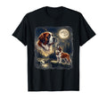 Saint Bernard Dog Howling To Moon T-Shirt - Aesthetic Graphic for Adults - T-Shirt, Sweatshirt, Hoodie