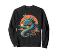 Dragon Techno Vaporwave Anime Sweatshirt - Minimalist Print for Adults - T-Shirt, Sweatshirt, Hoodie
