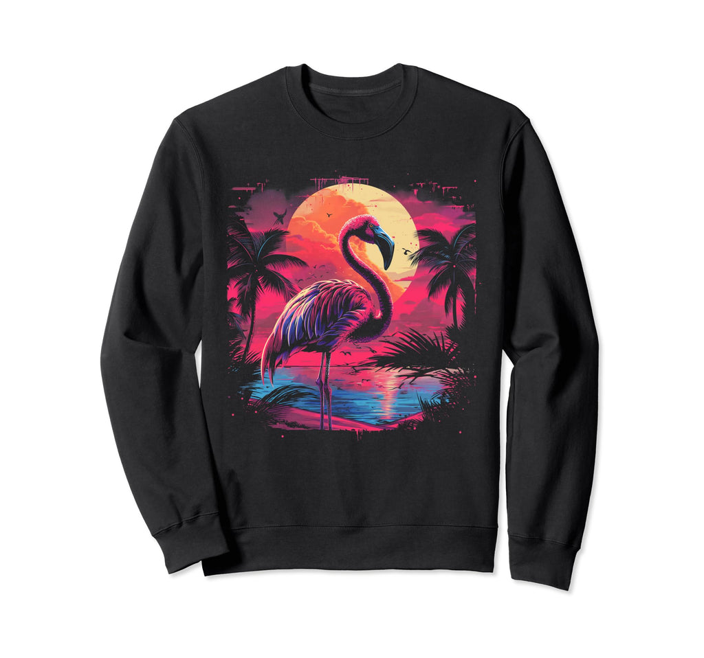 Flamingo Vaporwave Aesthetic Sweatshirt - Streetwear Style Unisex - T-Shirt, Sweatshirt, Hoodie