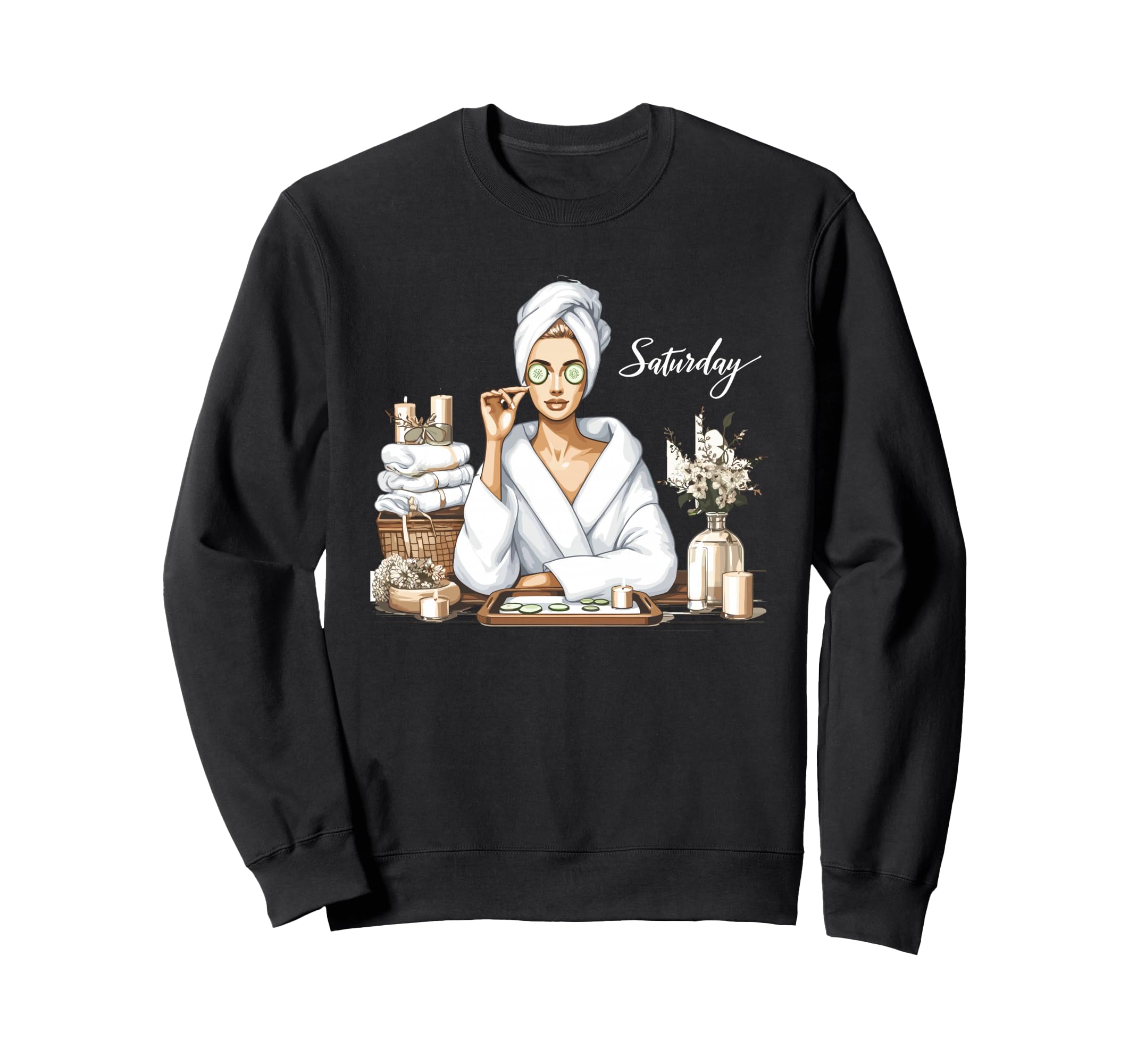 Saturday Spa Day Diva Self Care Self Sweatshirt - Graphic Print for Adults - T-Shirt, Sweatshirt, Hoodie