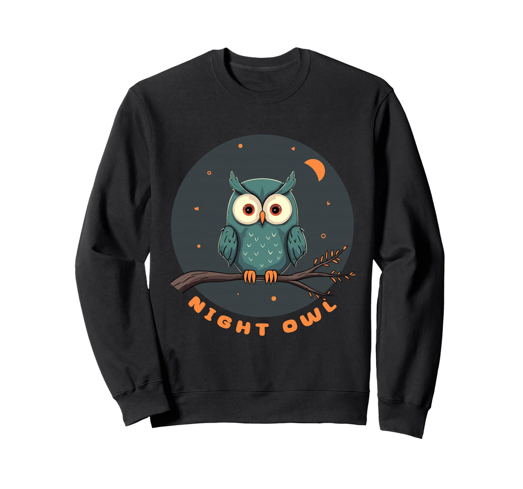Owl Moon Branch Sweatshirt - Minimalist Print for Adults - T-Shirt, Sweatshirt, Hoodie