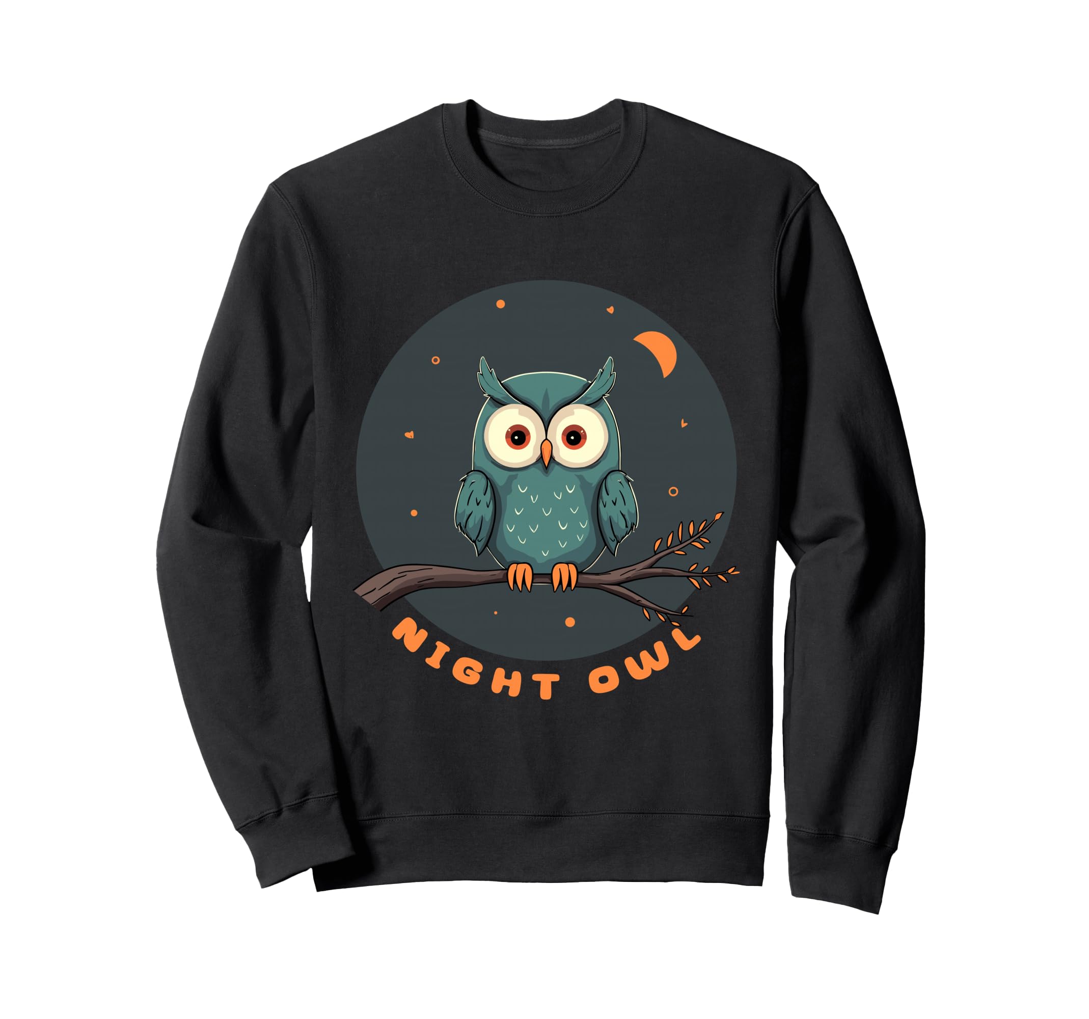 Owl Moon Branch Sweatshirt - Minimalist Print for Adults - T-Shirt, Sweatshirt, Hoodie