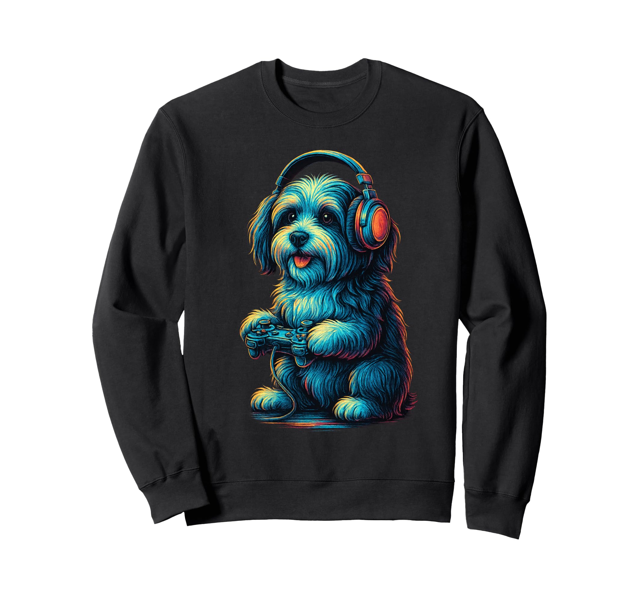 Havanese Dog Gamer Gaming Dog Sweatshirt - Casual Everyday Wear Unisex - T-Shirt, Sweatshirt, Hoodie
