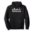 Funny Biker Plan Day Beer Coffee Hoodie - Fun Novelty Design Unisex - T-Shirt, Sweatshirt, Hoodie