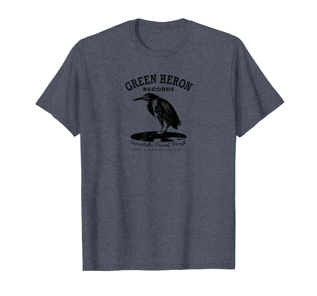 Green Heron Vinyl Records Birds Music T-Shirt - Custom Art Print Men Women - T-Shirt, Sweatshirt, Hoodie