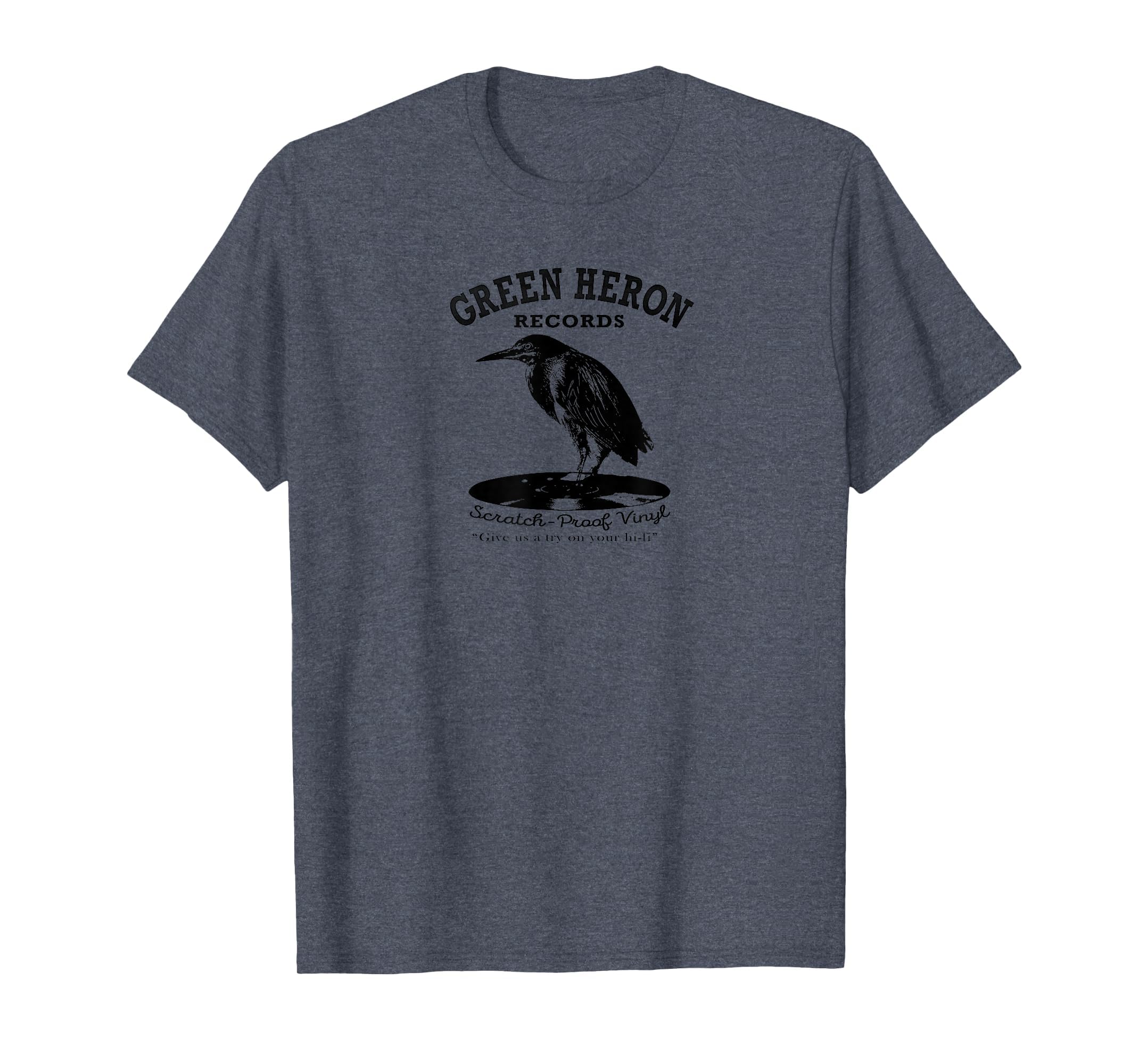 Green Heron Vinyl Records Birds Music T-Shirt - Custom Art Print Men Women - T-Shirt, Sweatshirt, Hoodie