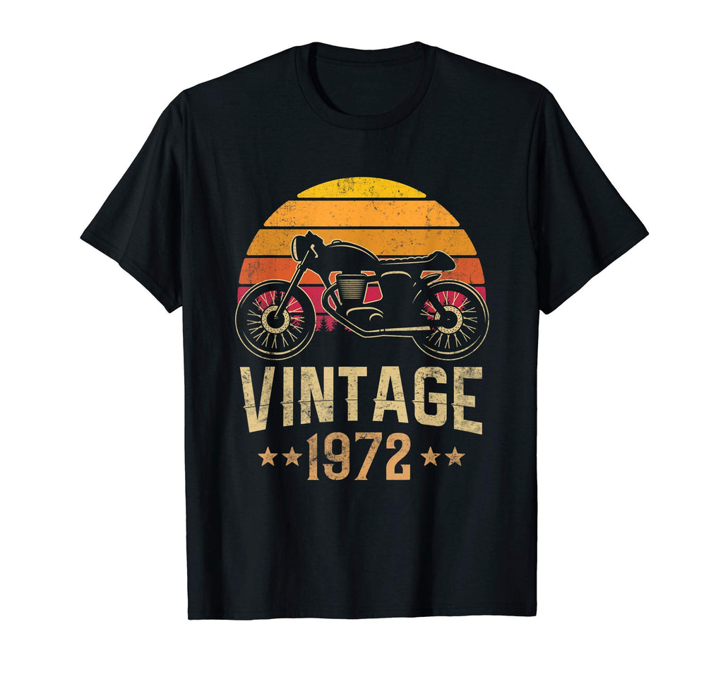 1972 Cafe Racer Motorcycle 49Th T-Shirt - Unique Graphic for Adults - T-Shirt, Sweatshirt, Hoodie
