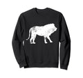 Distressed Lion Lion Sweatshirt - Minimalist Print Men Women - T-Shirt, Sweatshirt, Hoodie