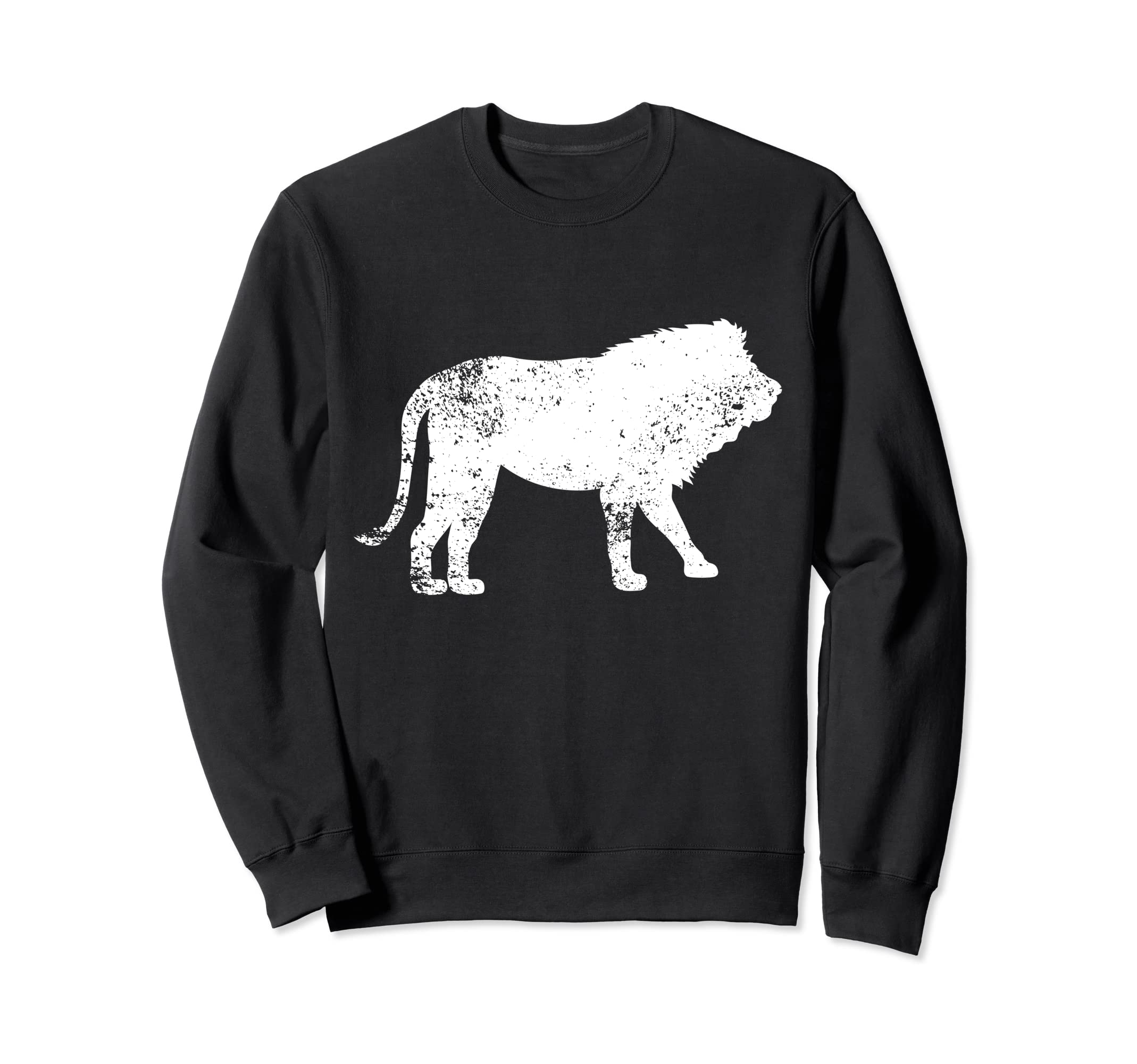 Distressed Lion Lion Sweatshirt - Minimalist Print Men Women - T-Shirt, Sweatshirt, Hoodie