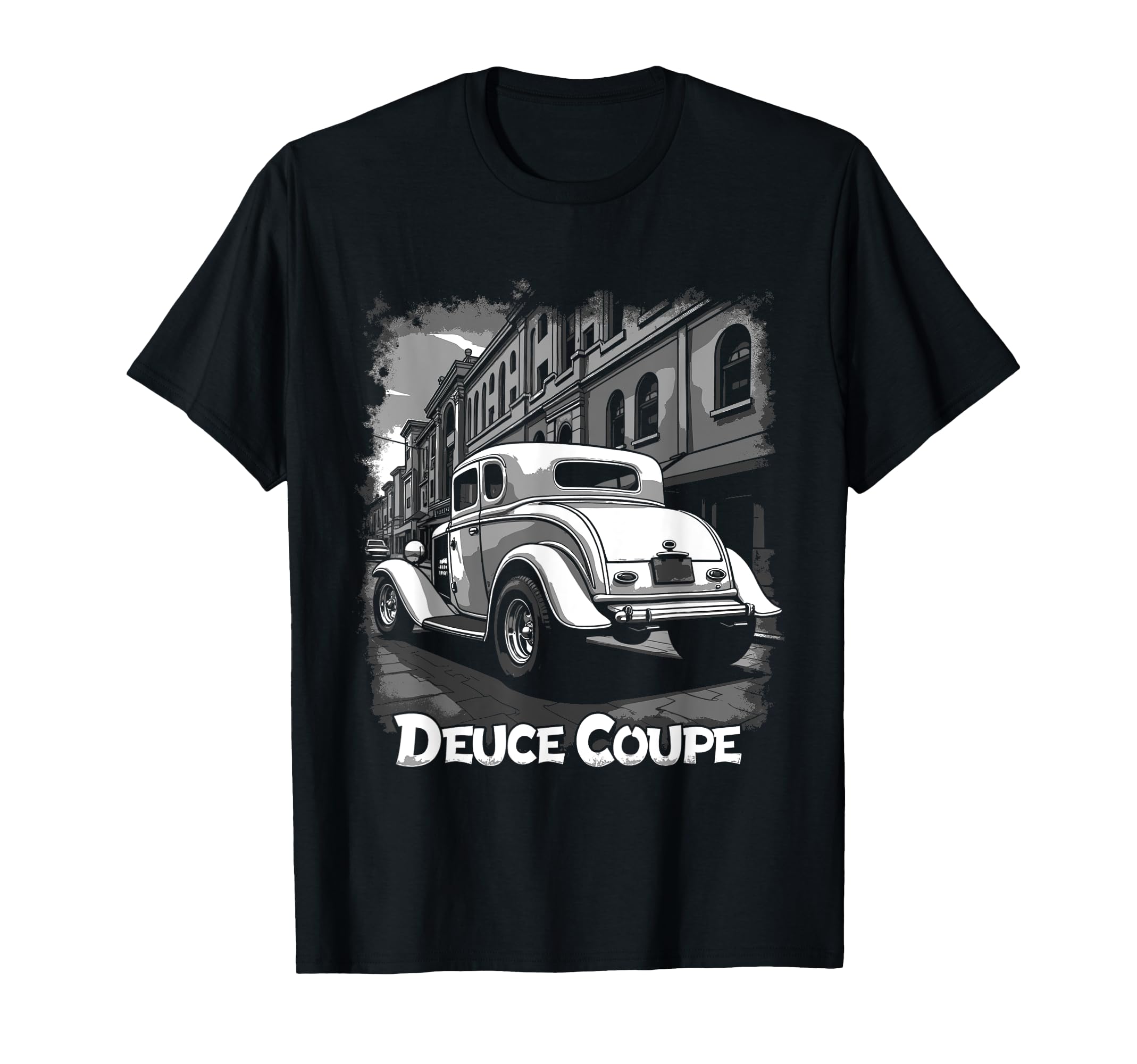 Hot Rods Car Deuce Coupe City Scene T-Shirt - Fun Novelty Design Men Women - T-Shirt, Sweatshirt, Hoodie