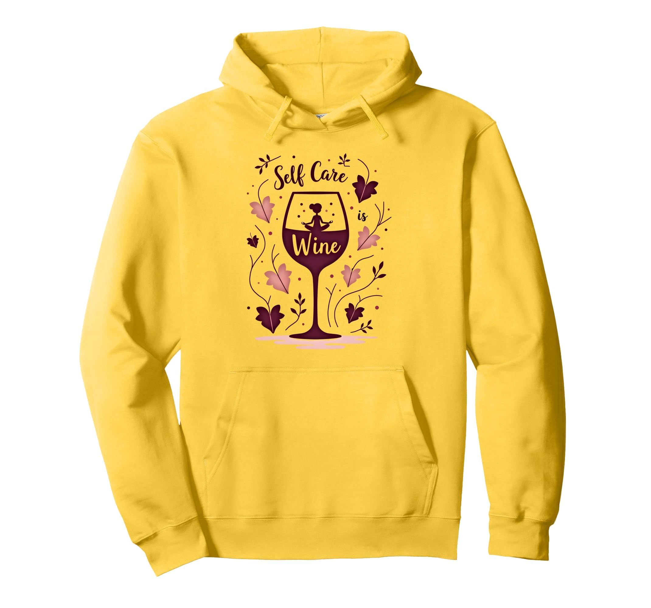 Self Care Is Wine Zen Drinking Wine Hoodie - Minimalist Print Men Women - T-Shirt, Sweatshirt, Hoodie