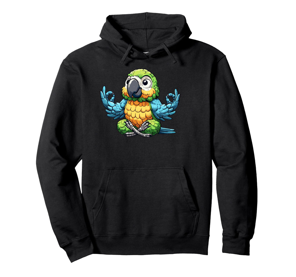 Meditation Parrot Yoga Pose Hoodie - Fun Novelty Design for Adults - T-Shirt, Sweatshirt, Hoodie