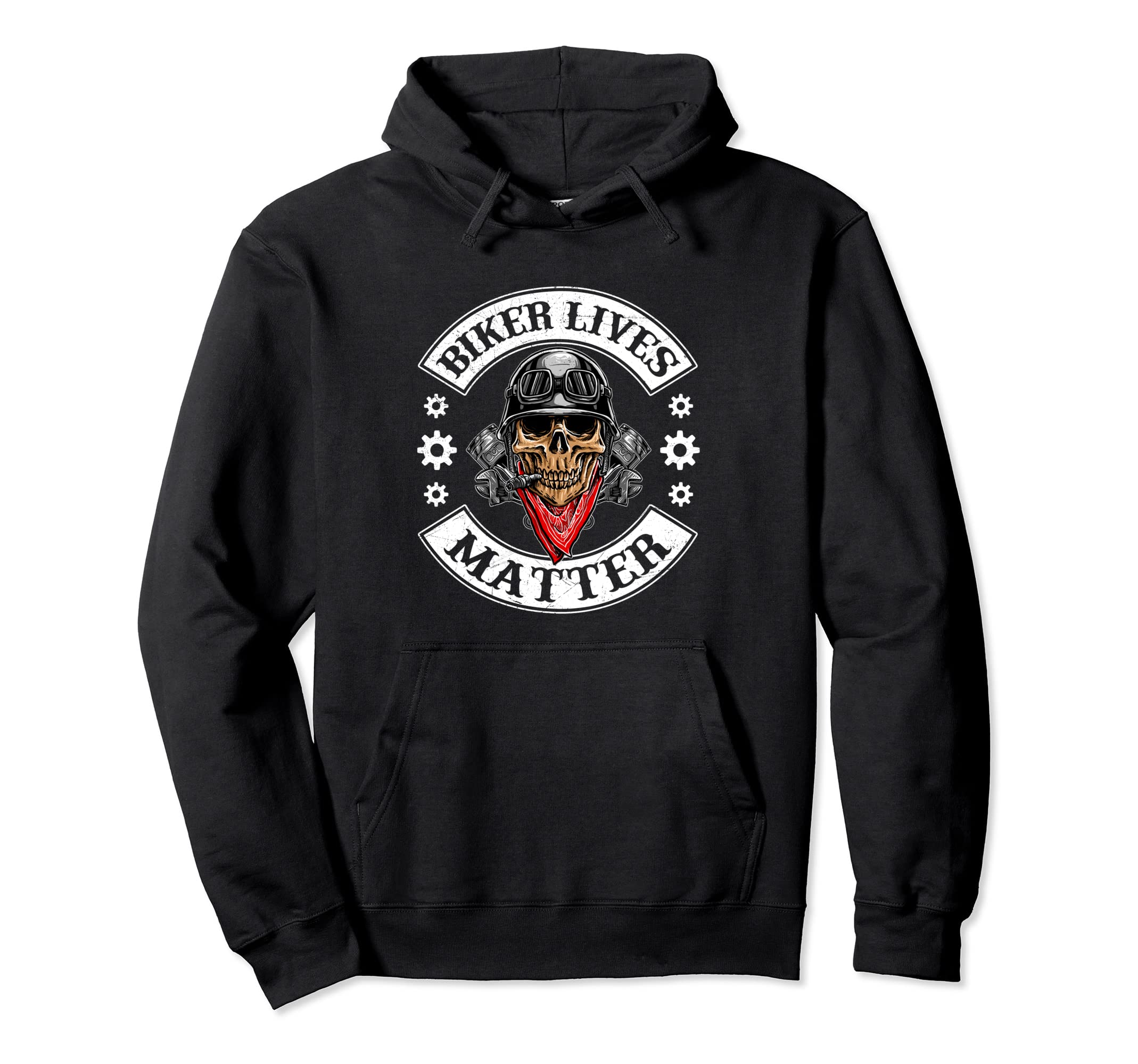 Biker Lives Matter Motorcycle Skull Hoodie - Minimalist Print Men Women - T-Shirt, Sweatshirt, Hoodie