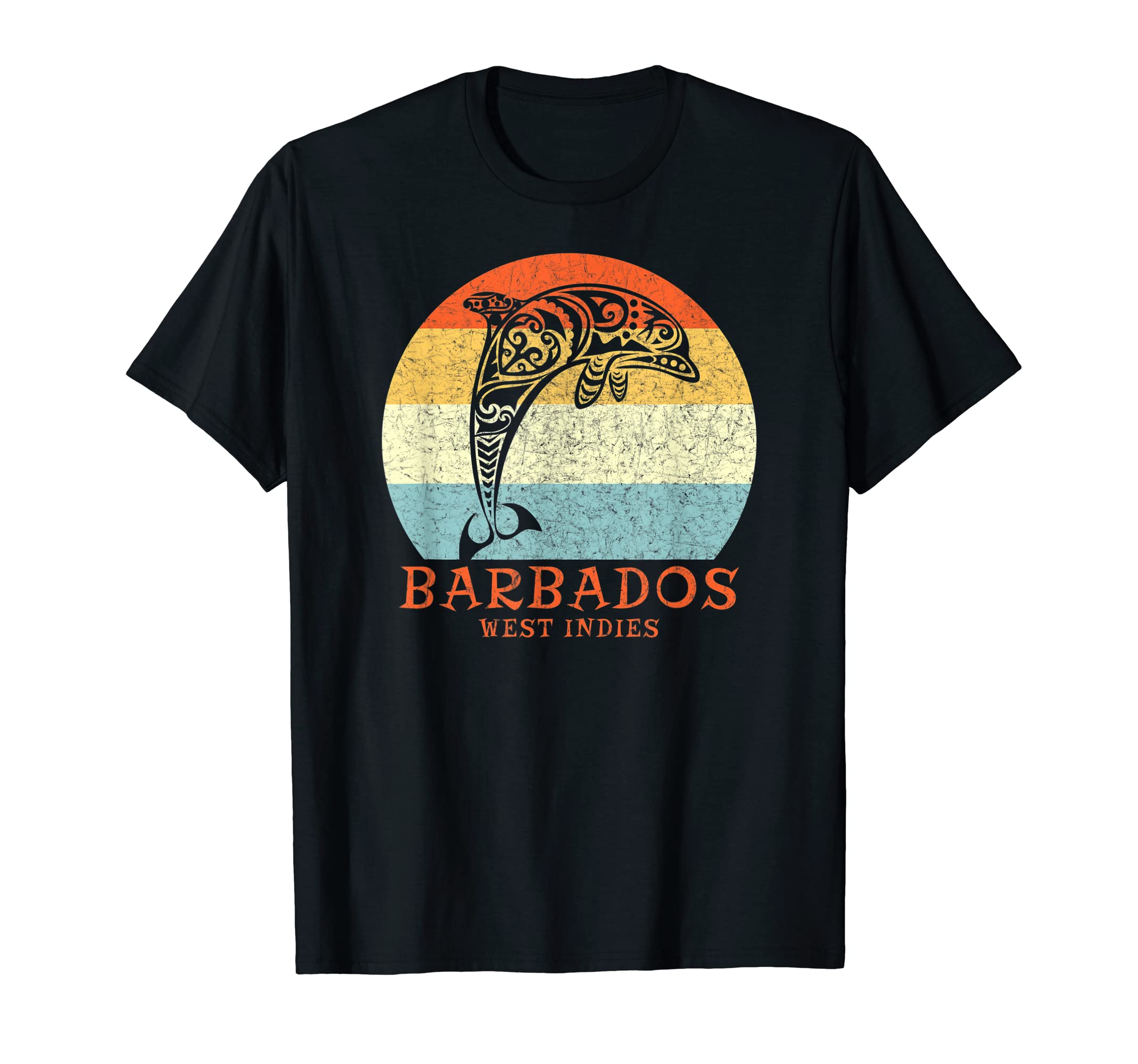Barbados West Indies Tribal Dolphin T-Shirt - Unique Graphic for Adults - T-Shirt, Sweatshirt, Hoodie