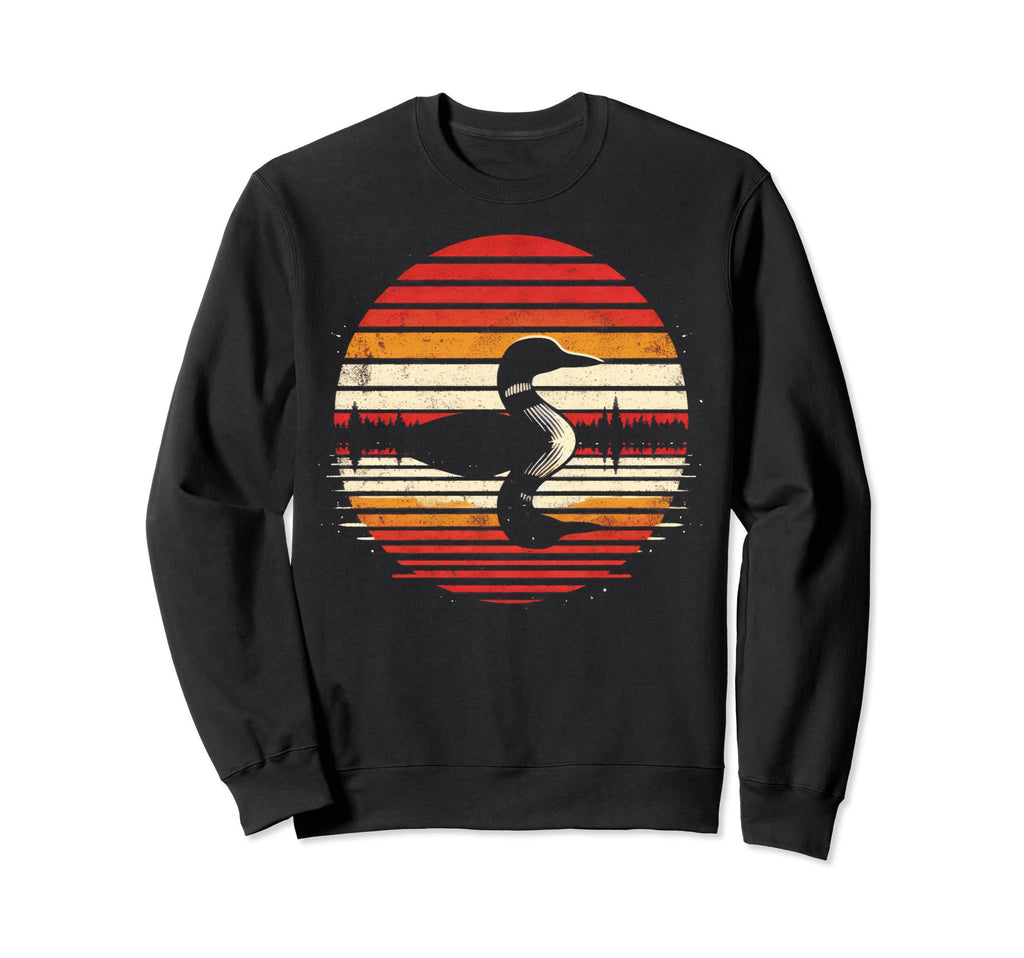 Loon Bird Sunset Safari 70S Sweatshirt - Unique Graphic Unisex - T-Shirt, Sweatshirt, Hoodie