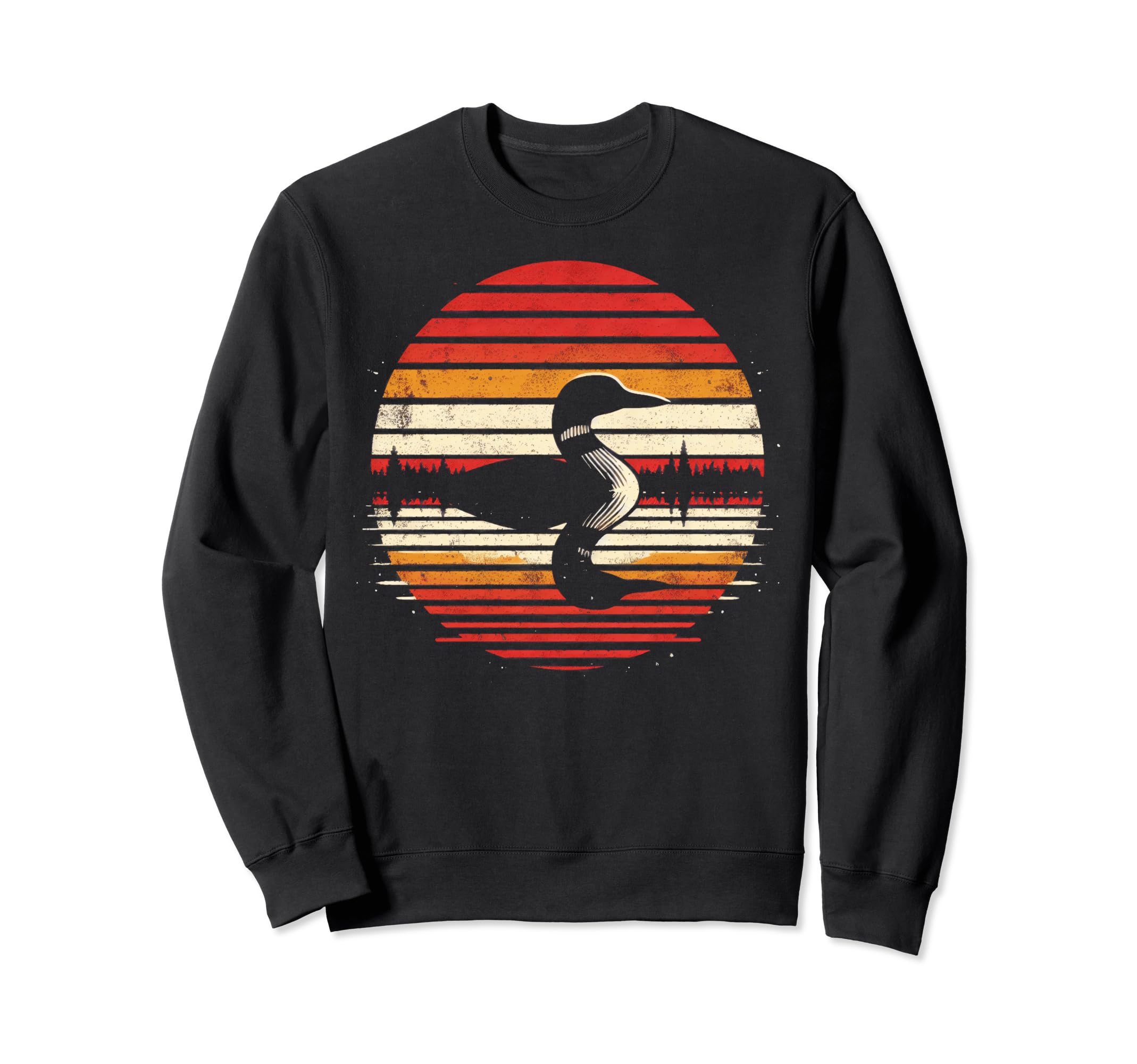 Loon Bird Sunset Safari 70S Sweatshirt - Unique Graphic Unisex - T-Shirt, Sweatshirt, Hoodie