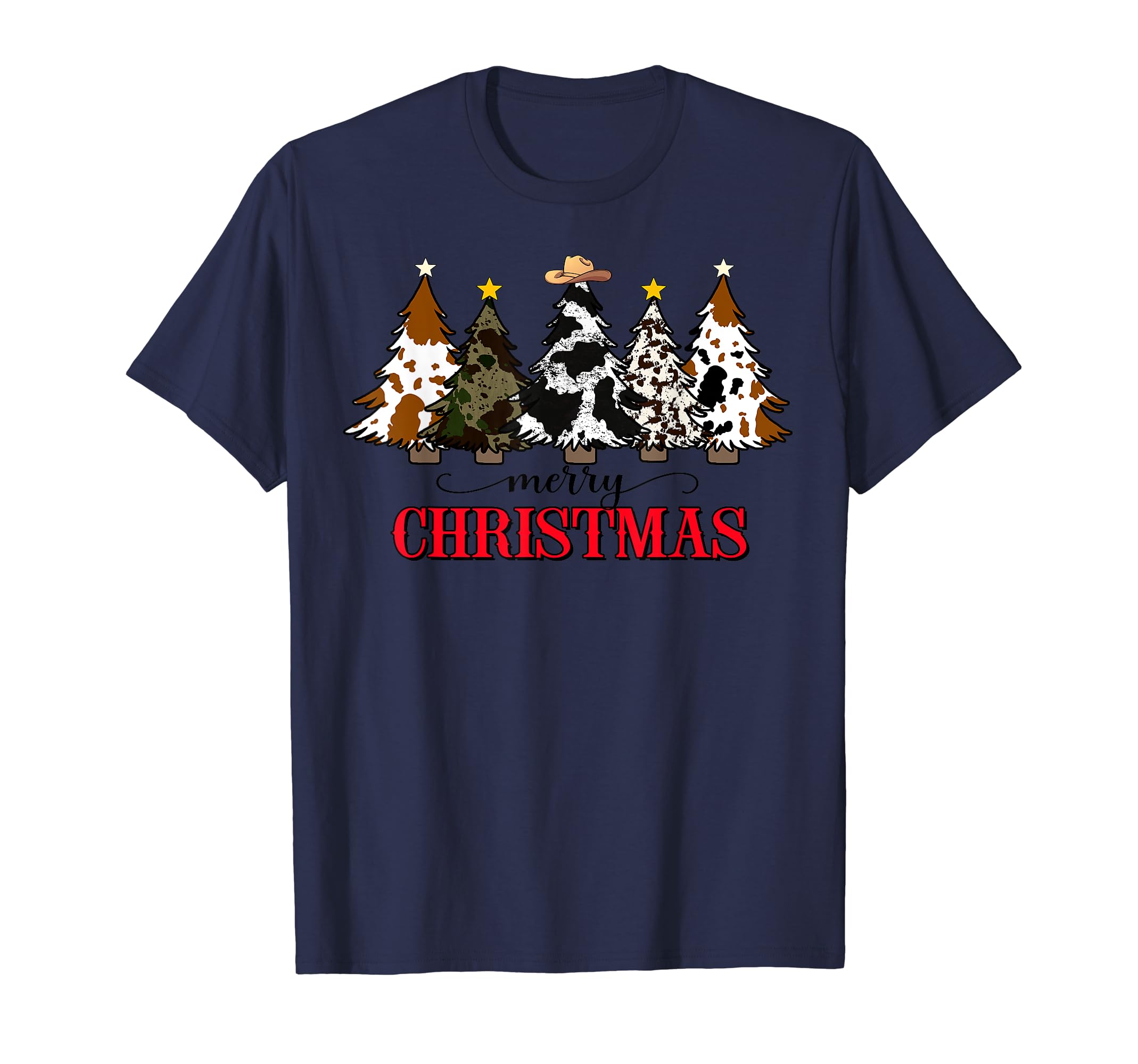 Merry Cowhide Western Tree Pajamas T-Shirt - Custom Art Print Unisex - T-Shirt, Sweatshirt, Hoodie