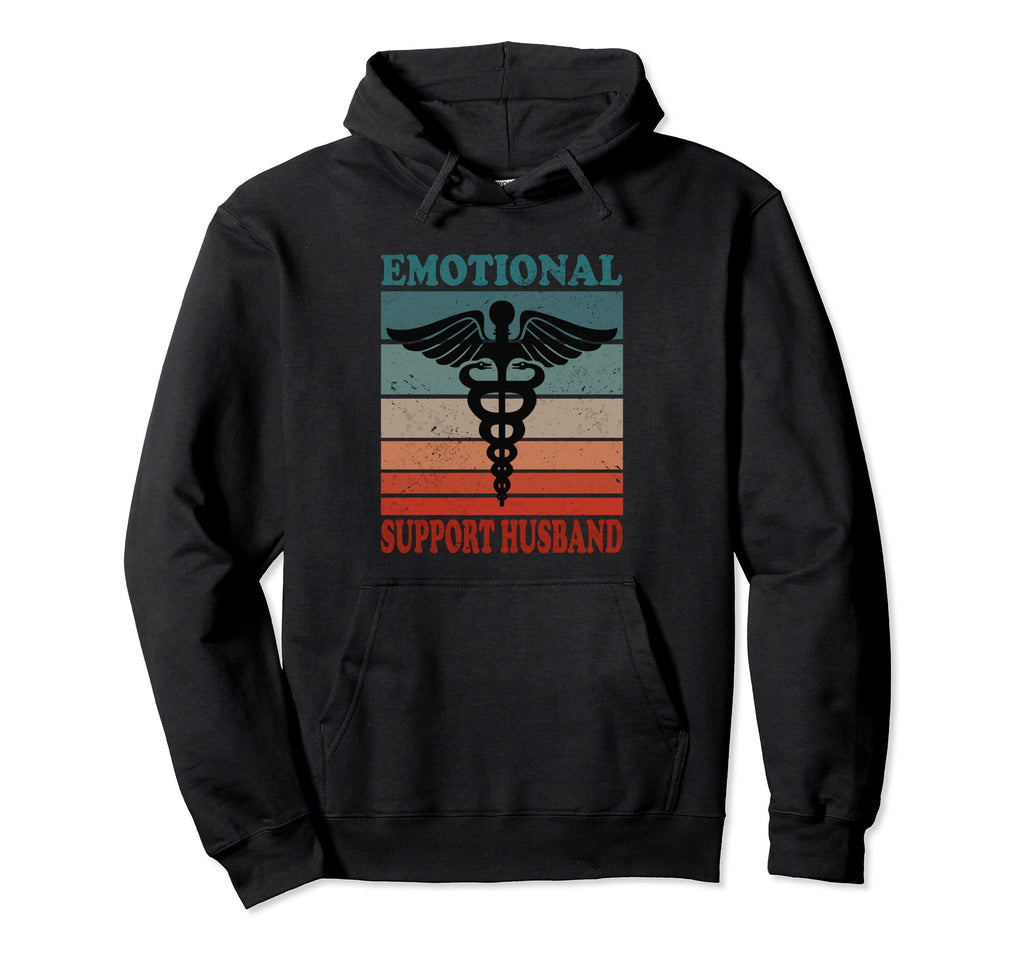 Emotional Support Husband Caring Hoodie - Custom Art Print Men Women - T-Shirt, Sweatshirt, Hoodie