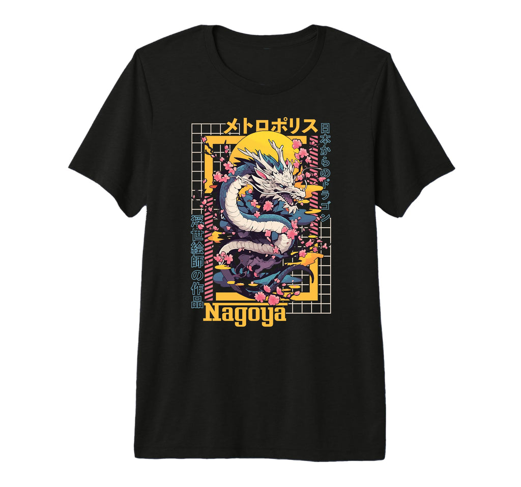 Nagoya City Synthwave 80S Dragon T-Shirt - Minimalist Print Men Women - T-Shirt, Sweatshirt, Hoodie