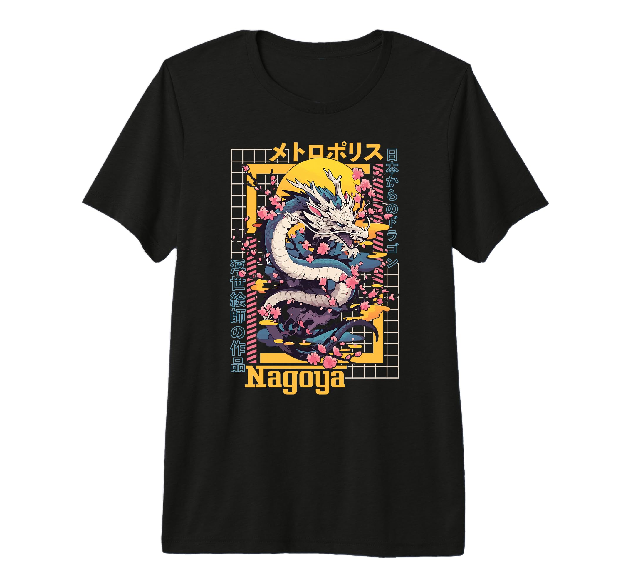 Nagoya City Synthwave 80S Dragon T-Shirt - Minimalist Print Men Women - T-Shirt, Sweatshirt, Hoodie