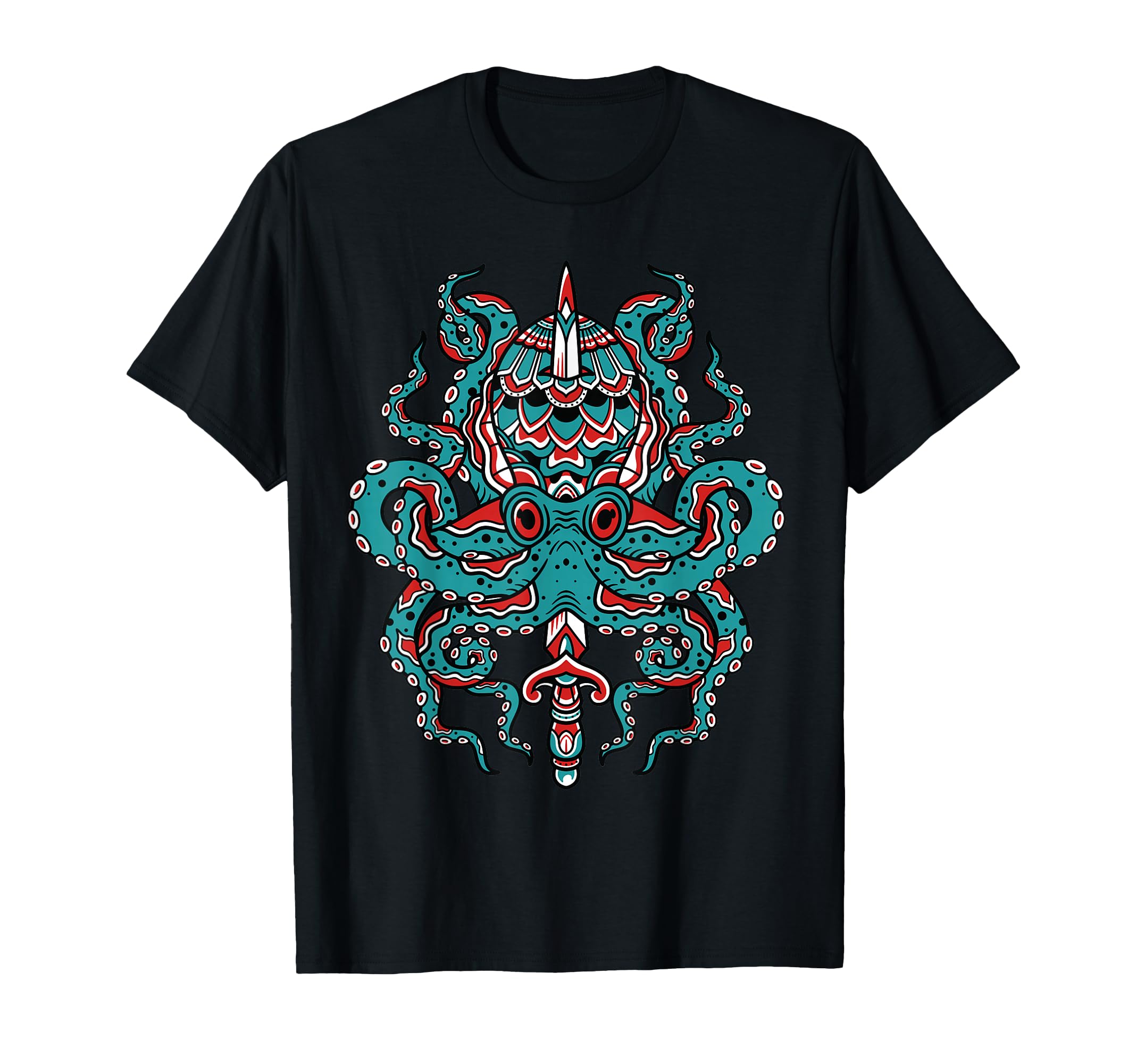 Octopus Traditional Tattoo Flash T-Shirt - Streetwear Style Unisex - T-Shirt, Sweatshirt, Hoodie