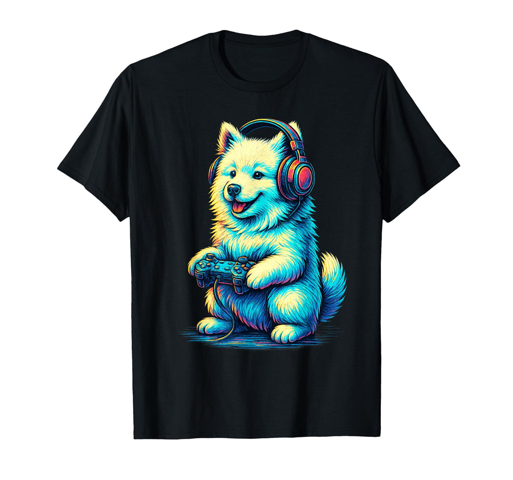 Samoyed Gamer Gaming Dog Lover T-Shirt - Graphic Print for Adults - T-Shirt, Sweatshirt, Hoodie