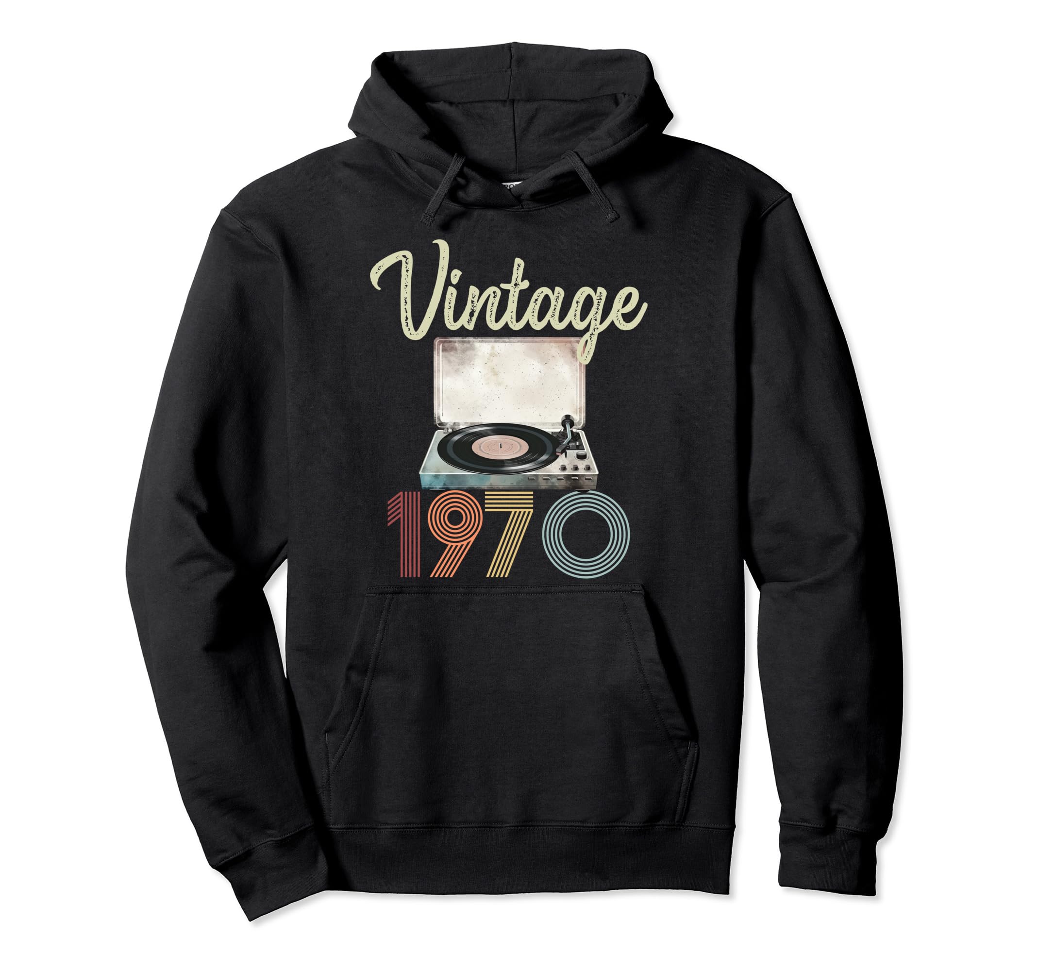 1970 Vinyl Record Player 54Th Hoodie - Casual Everyday Wear Men Women - T-Shirt, Sweatshirt, Hoodie
