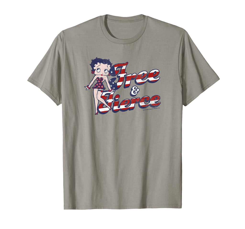 Betty Boop Free Fierce American Flag T-Shirt - Novelty Apparel Men Women - T-Shirt, Sweatshirt, Hoodie