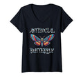 Womens Antisocial Butterfly V Neck T-Shirt - Trendy Graphic for Adults - T-Shirt, Sweatshirt, Hoodie