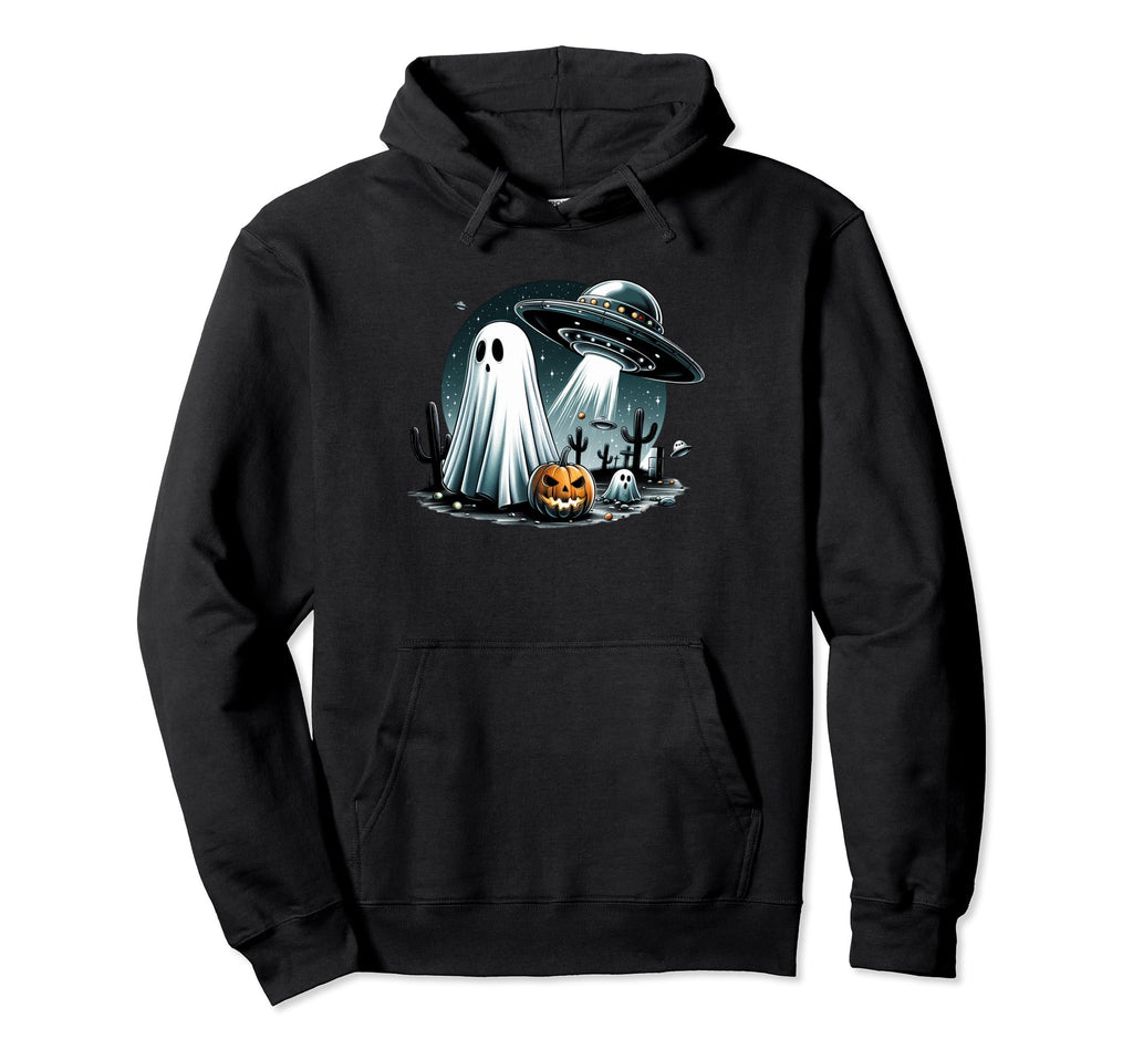 Spooky Ghost Funny Ufo Halloween Boo Hoodie - Graphic Print Men Women - T-Shirt, Sweatshirt, Hoodie