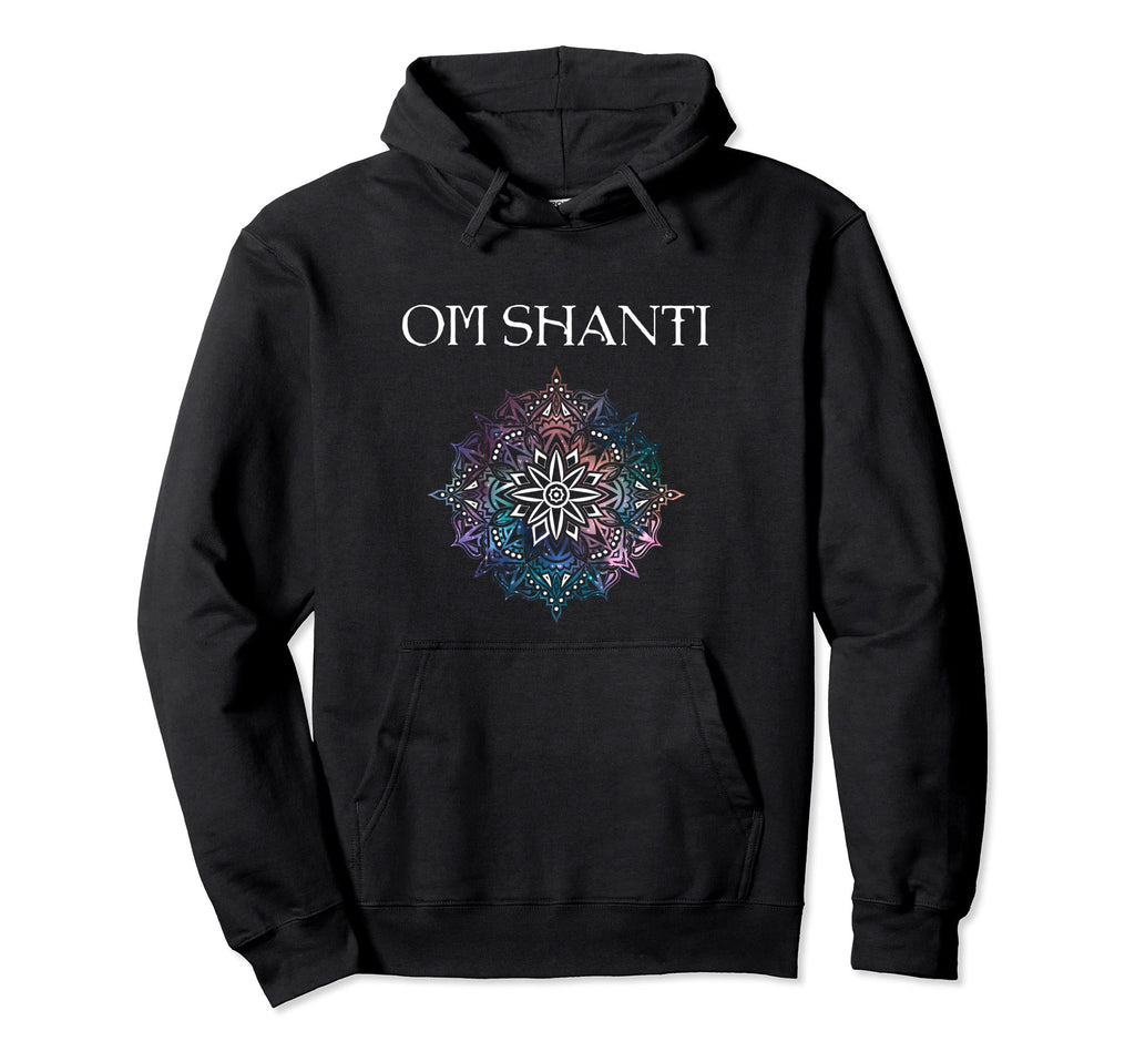 Om Shanti Colorful Mandala Geometry Hoodie - Minimalist Print Unisex - T-Shirt, Sweatshirt, Hoodie