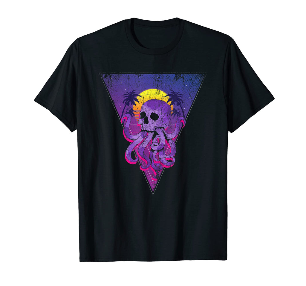 80S Aesthetic Kraken Skull Sea Monster T-Shirt - Streetwear Style Unisex - T-Shirt, Sweatshirt, Hoodie