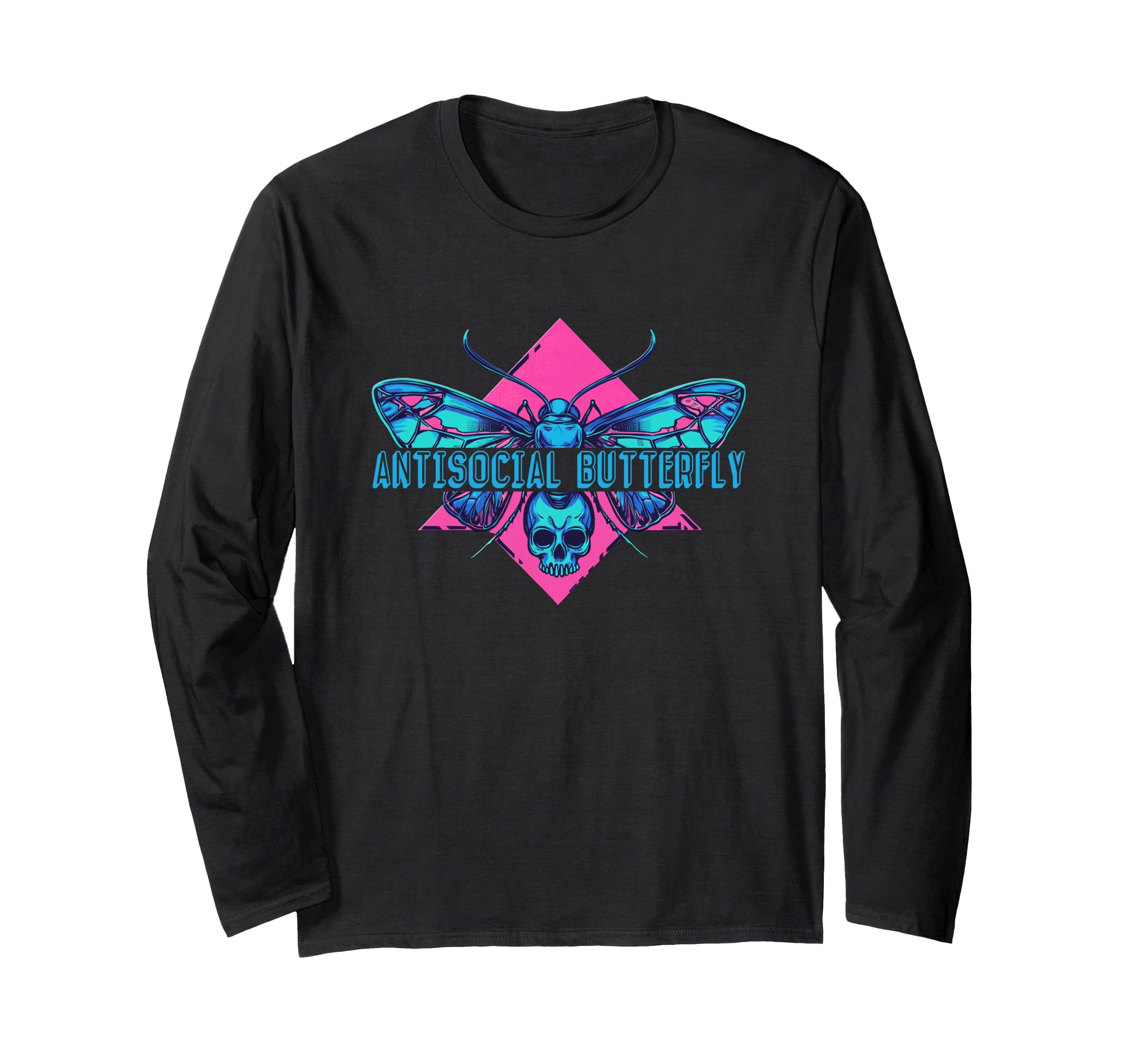 Synthwave Antisocial Butterfly T-Shirt - Novelty Apparel Men Women - T-Shirt, Sweatshirt, Hoodie