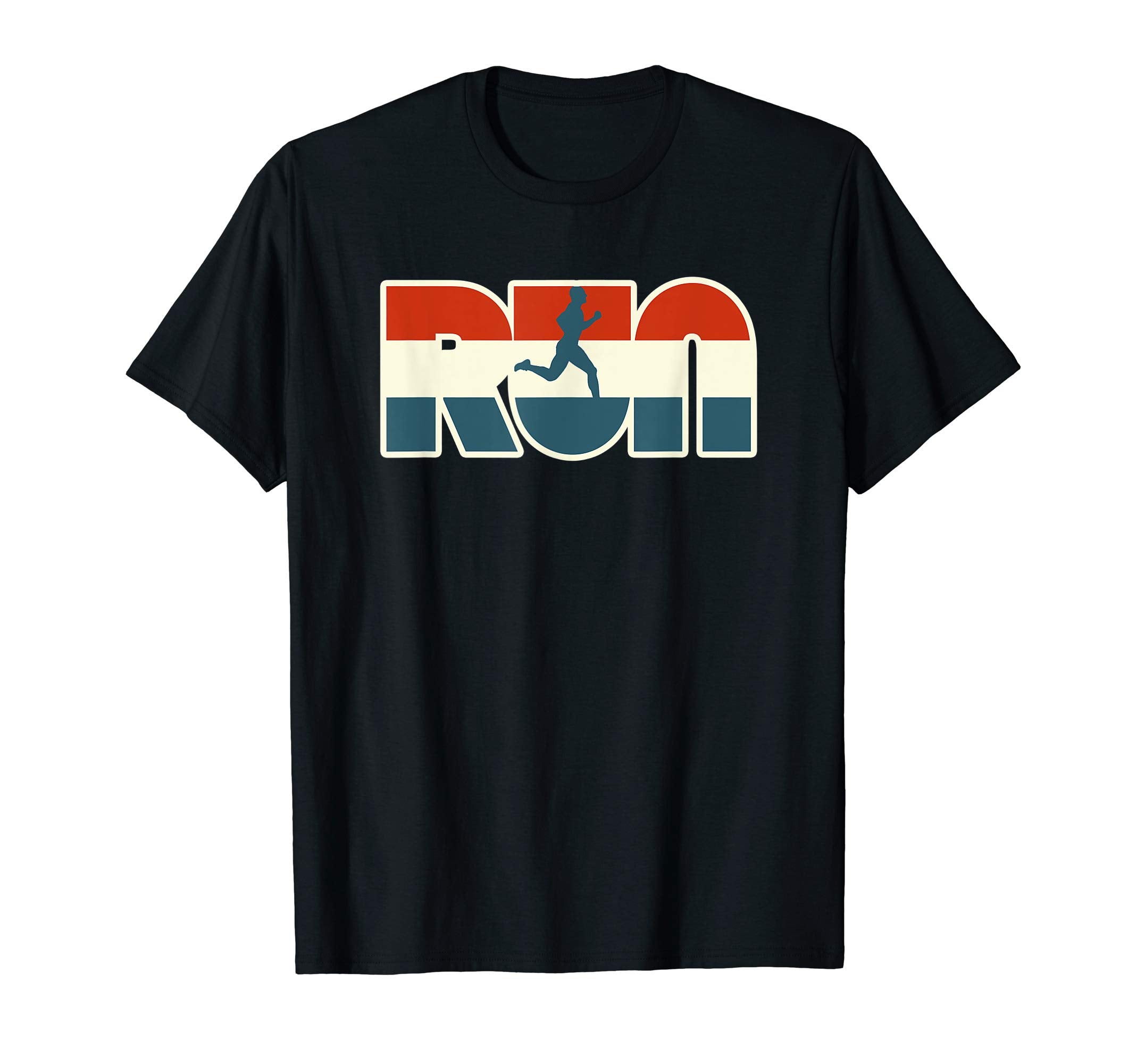 Run Red White Blue Typography Runner T-Shirt - Novelty Apparel Men Women - T-Shirt, Sweatshirt, Hoodie