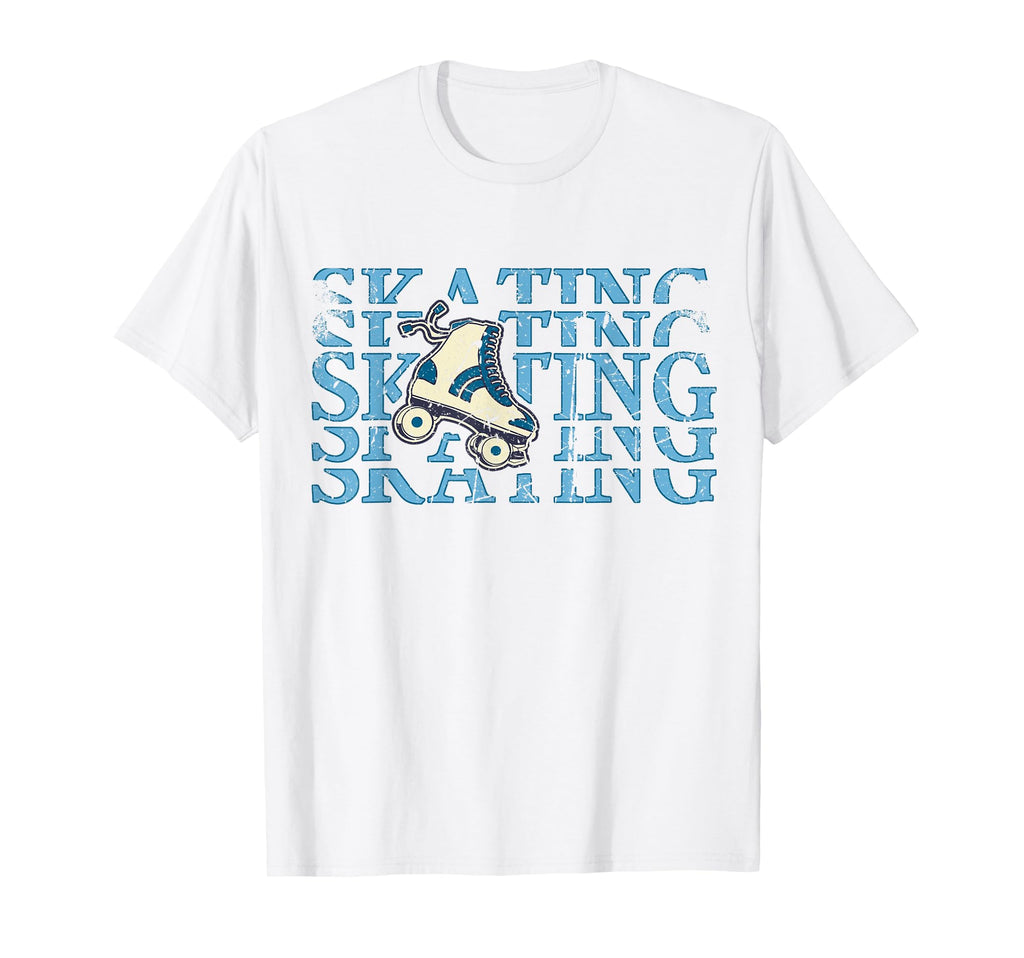 Skating Lets Roll Blue Text Roller T-Shirt - Novelty Apparel Men Women - T-Shirt, Sweatshirt, Hoodie